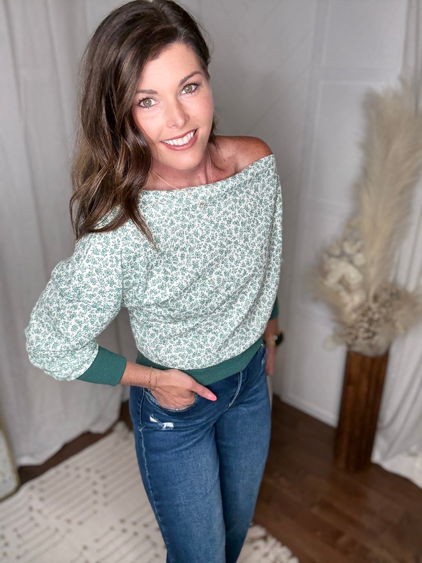 Ditsy Floral One Shoulder Top
