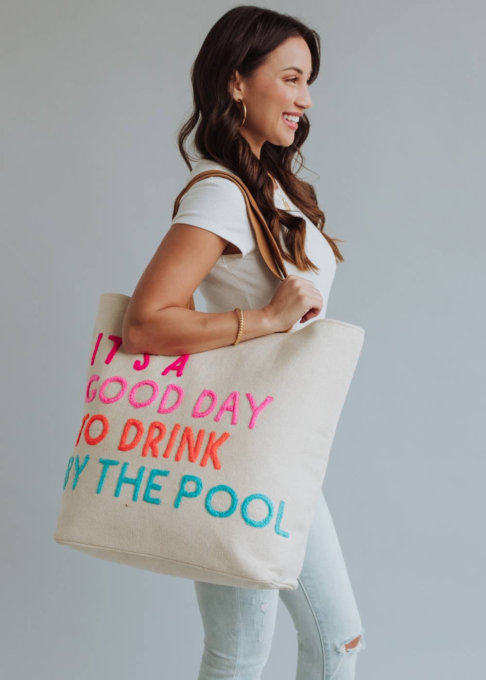 Cream: Drink By The Pool Tote
