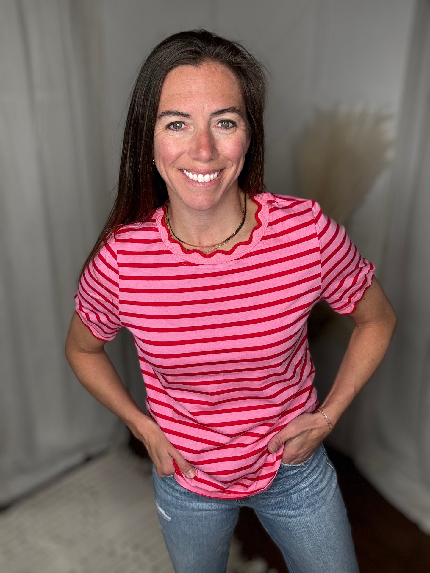Pink Lemonade Striped Tee