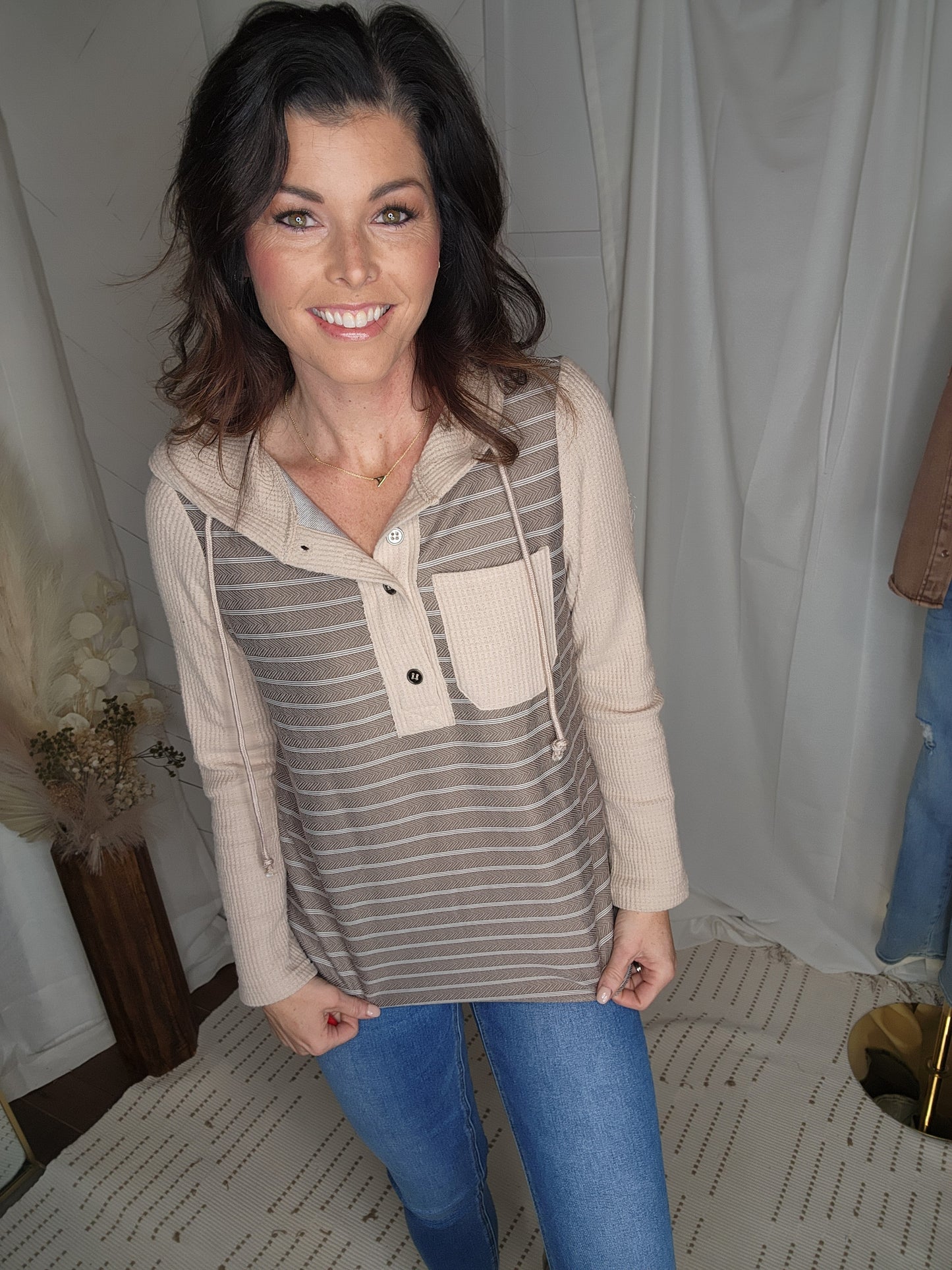 Autumn Colorblock Henley Top