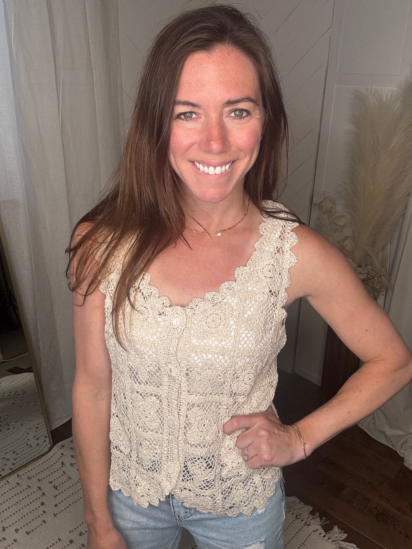 Bohemian Floral Lace Tank