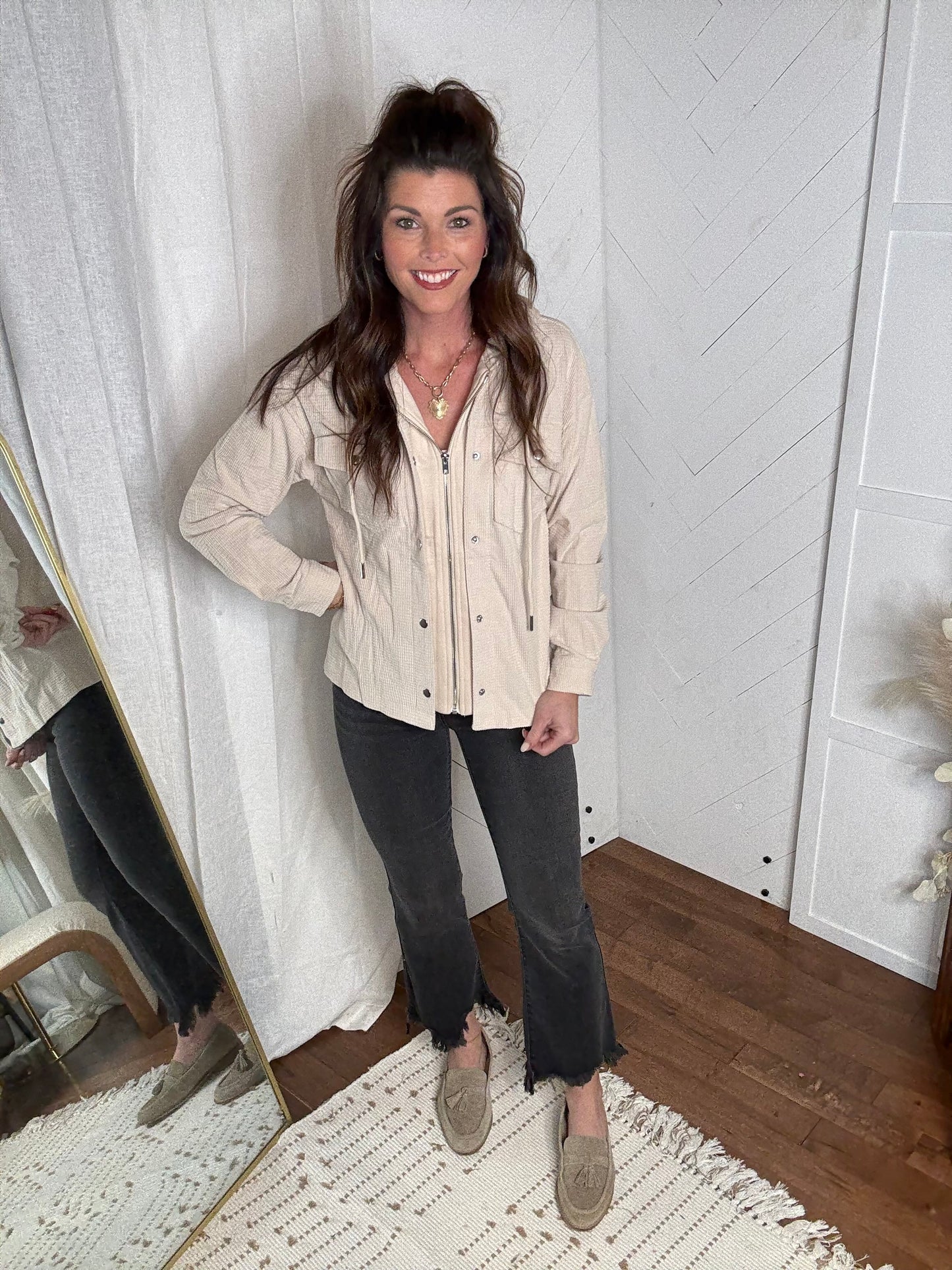 Barely Beige Zip-up Jacket