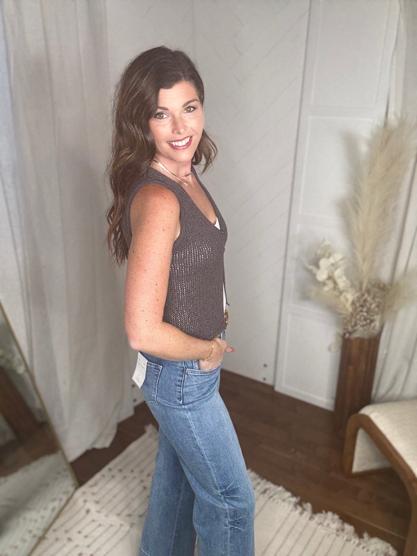 Smoky Threads Knit Vest