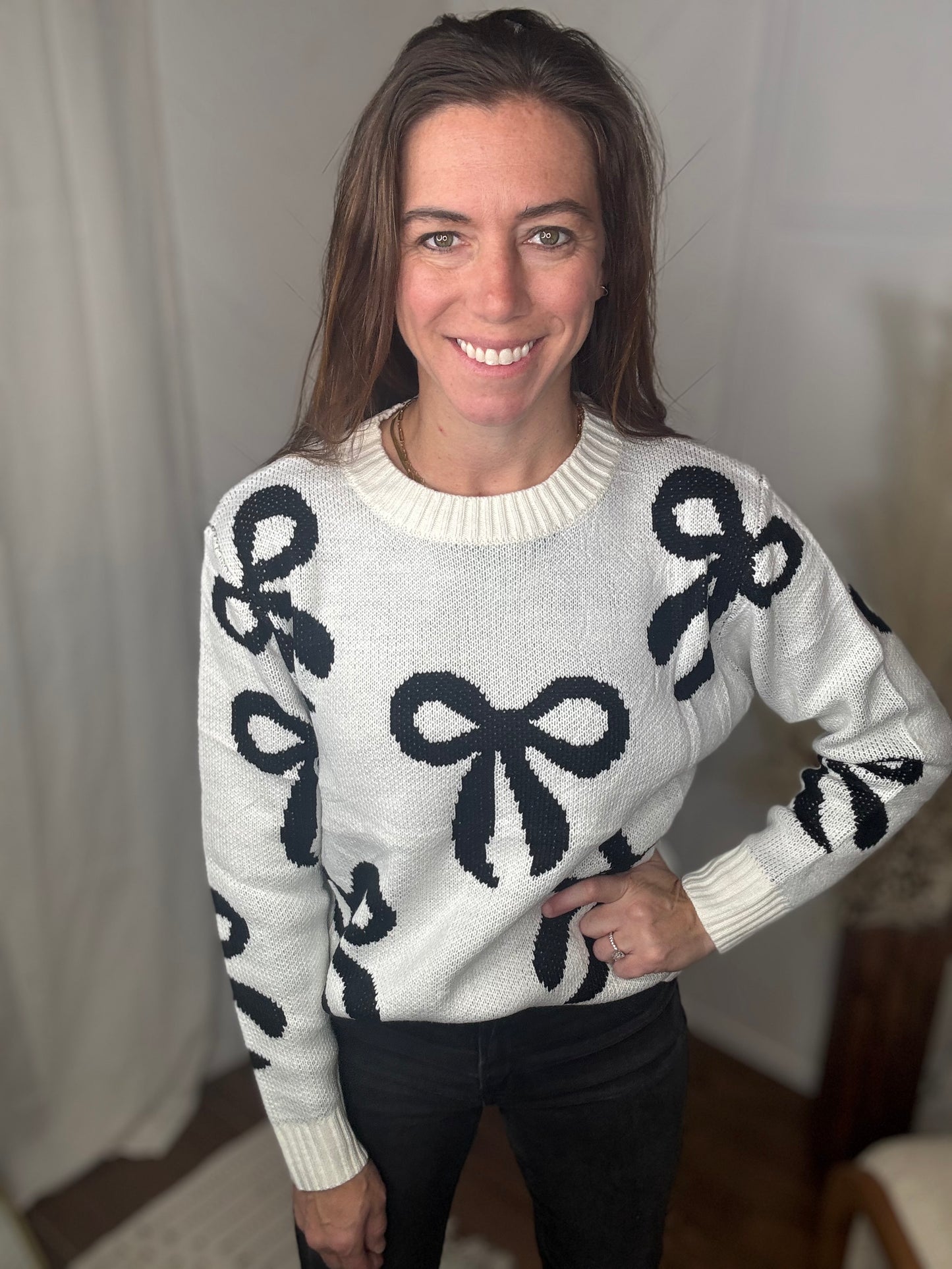 Cream Bow Sweater