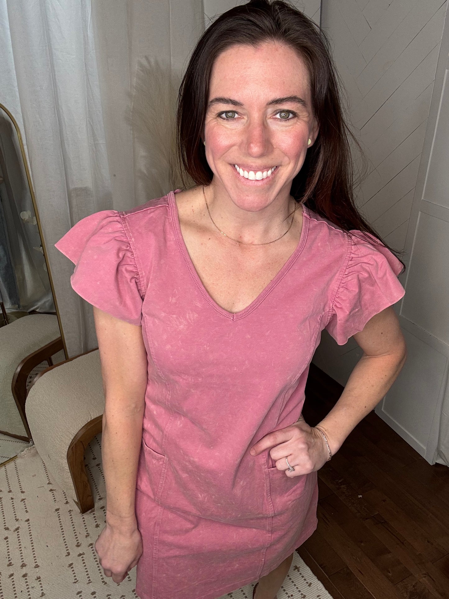 Mauve Mineral Washed Dress