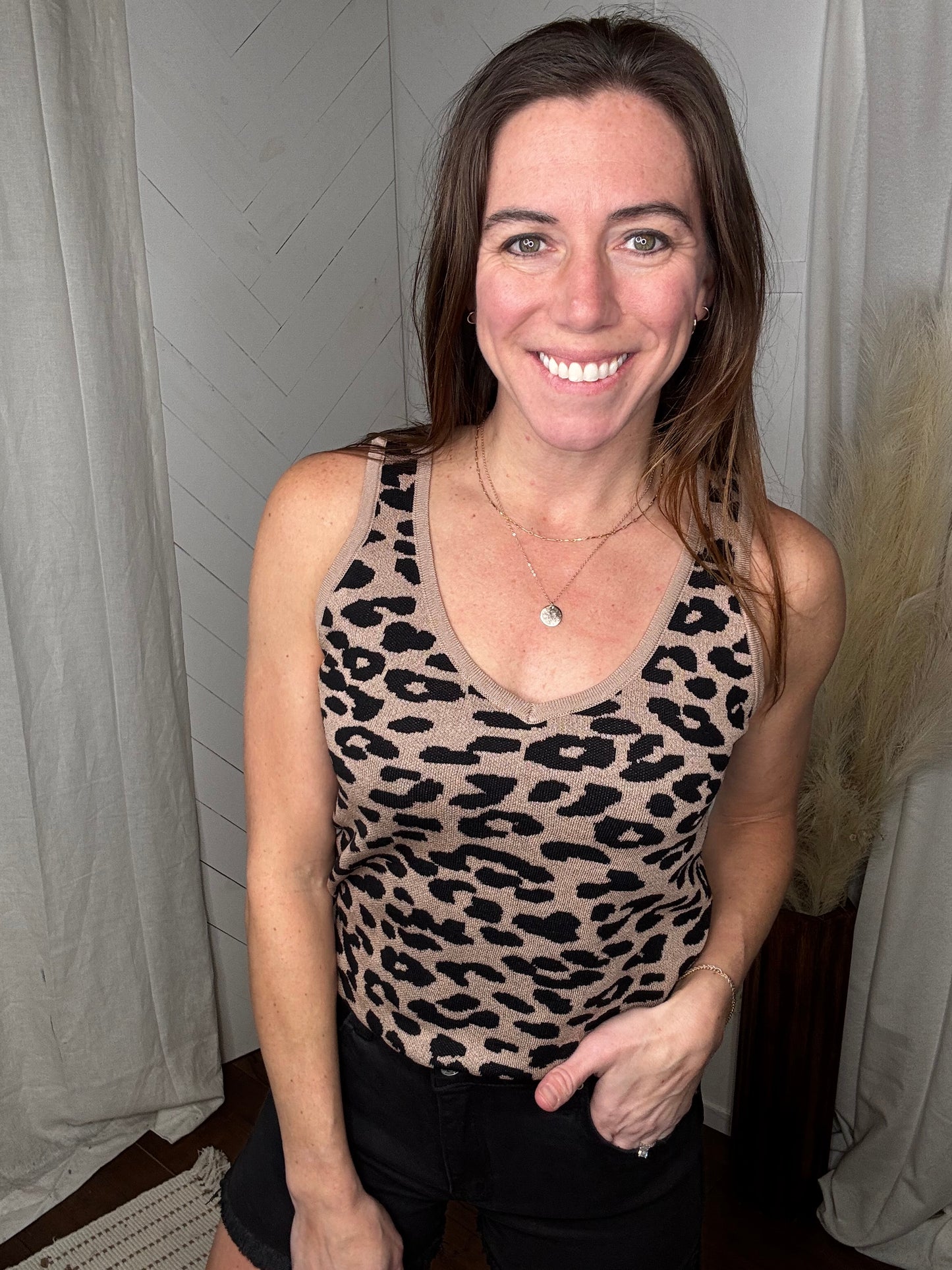 Leopard Knitted Tank Top