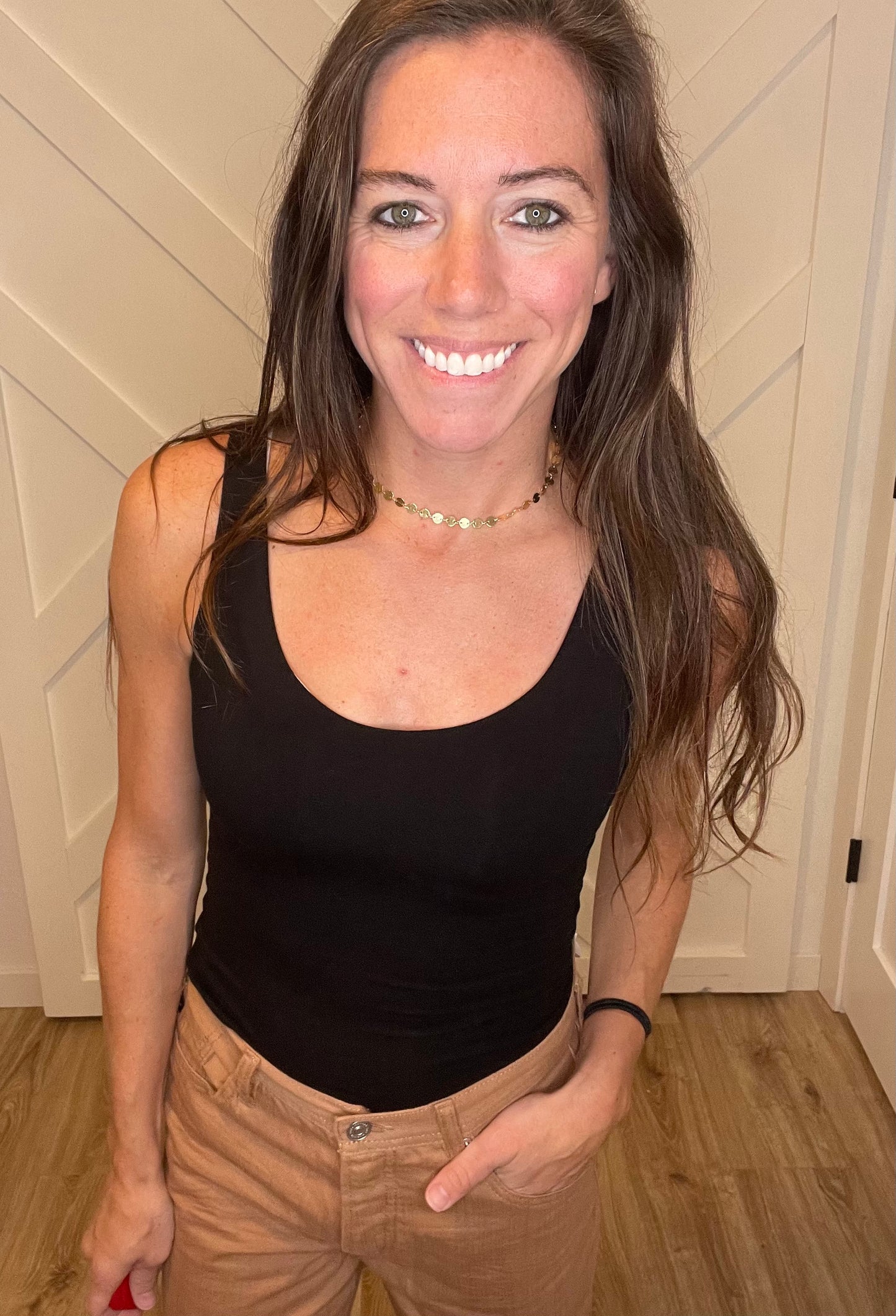 Scoop Neck Jersey Tank: Black