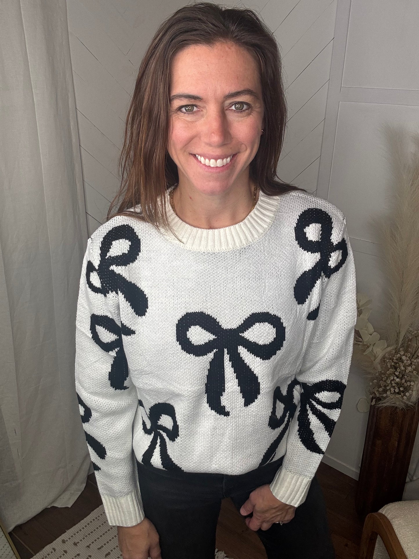 Cream Bow Sweater