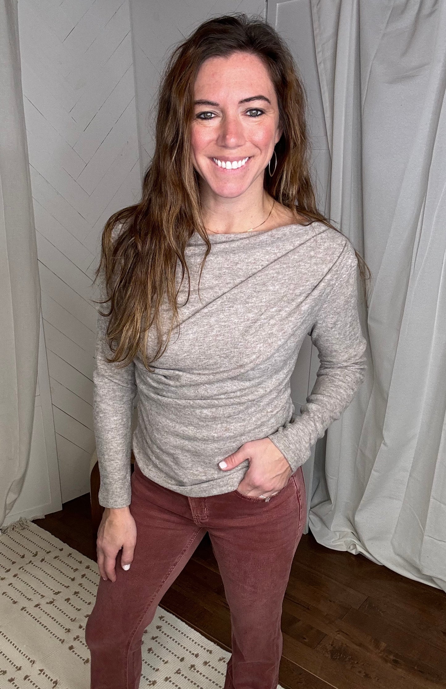One Off Shoulder Knit Top
