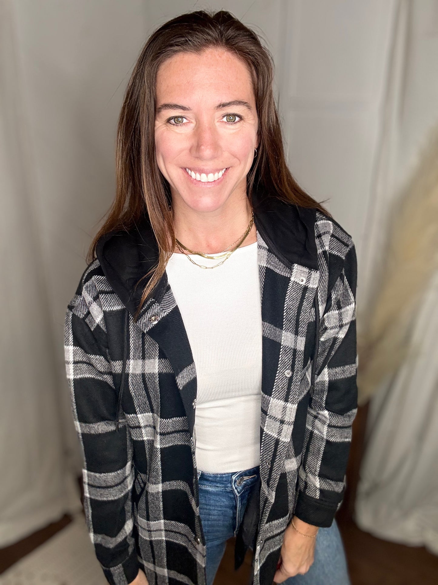 Midnight Plaid Hooded Jacket