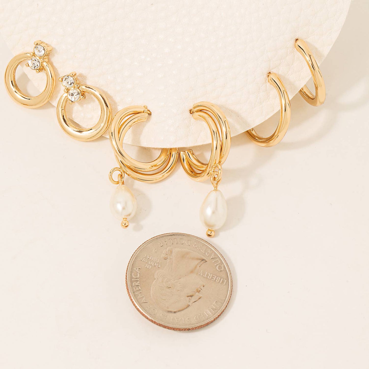 Hoops and Pearl Earrings: Set of 3