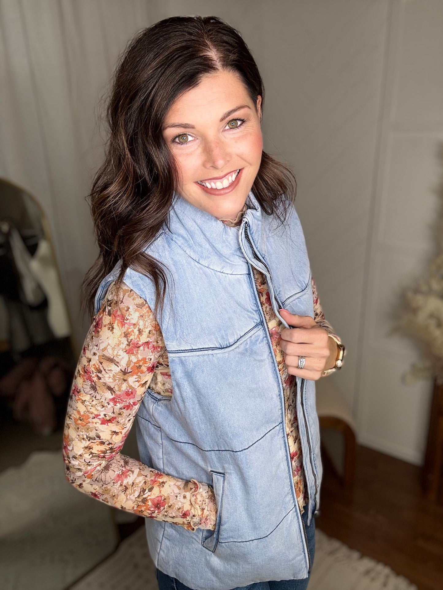 Fall Floral Breeze Lace Top