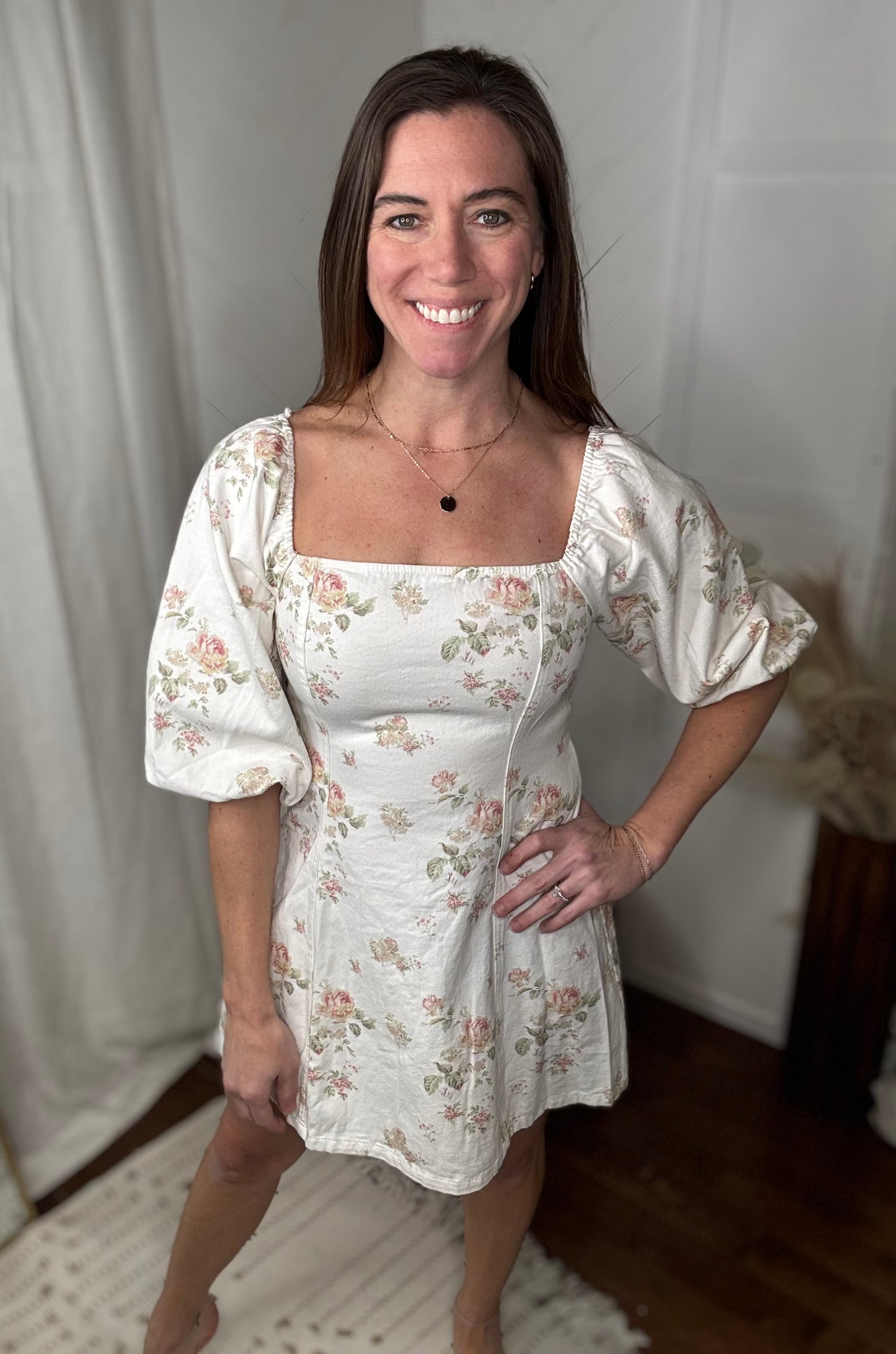 Garden Grace Puff Sleeve Dress