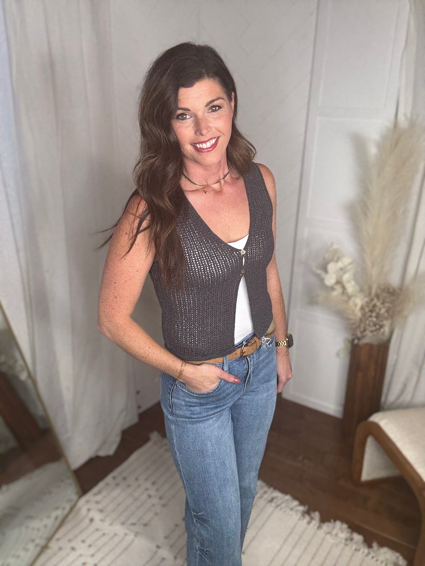 Smoky Threads Knit Vest