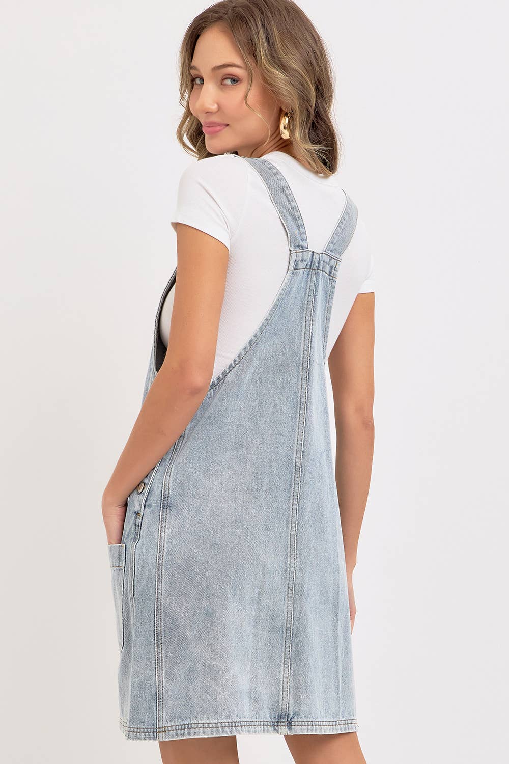 Denim Overalls Mini Dress