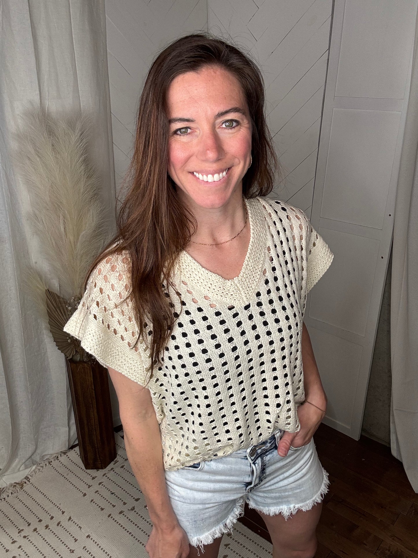 Cream Peak Sweater Top