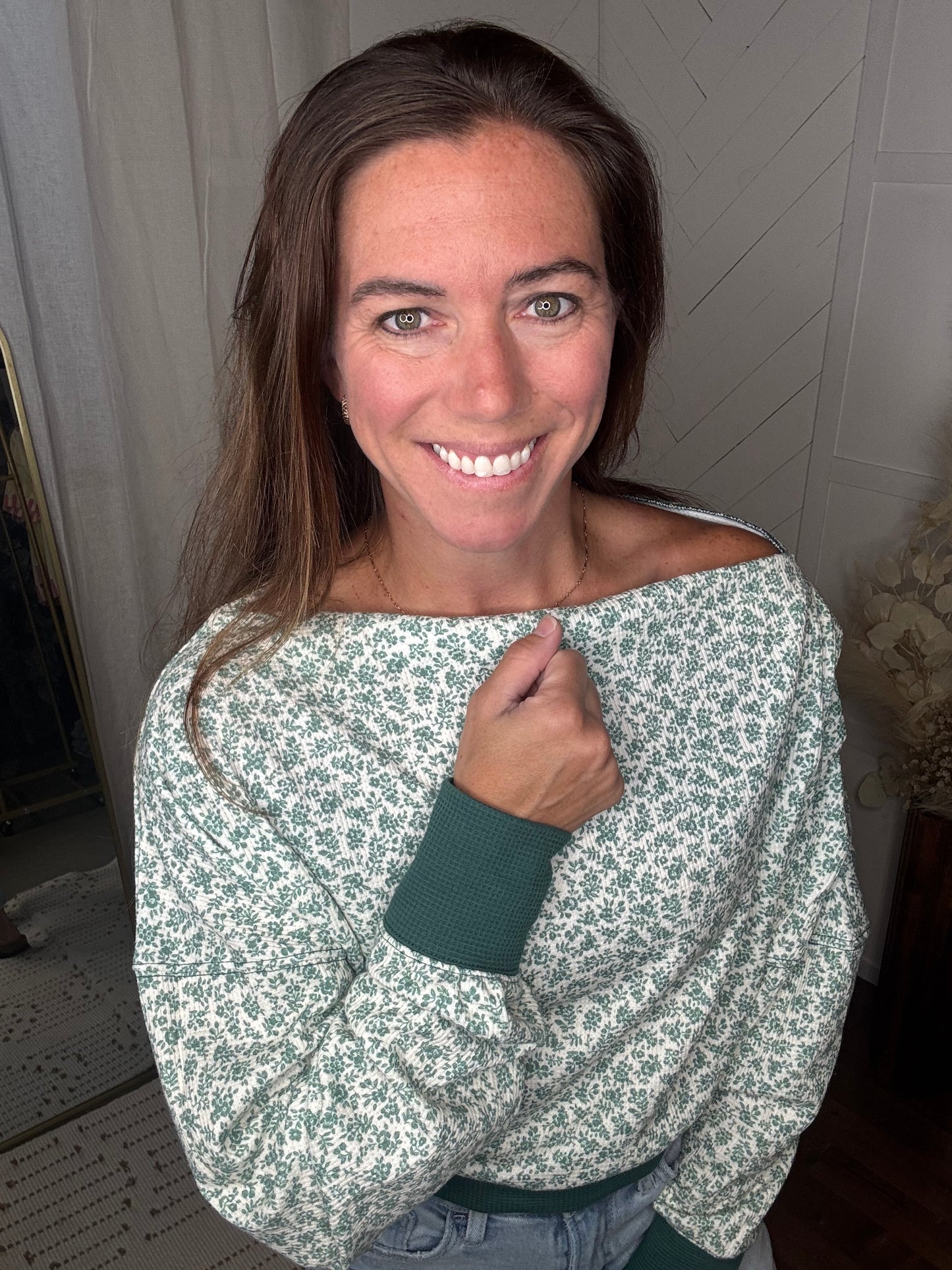Ditsy Floral One Shoulder Top