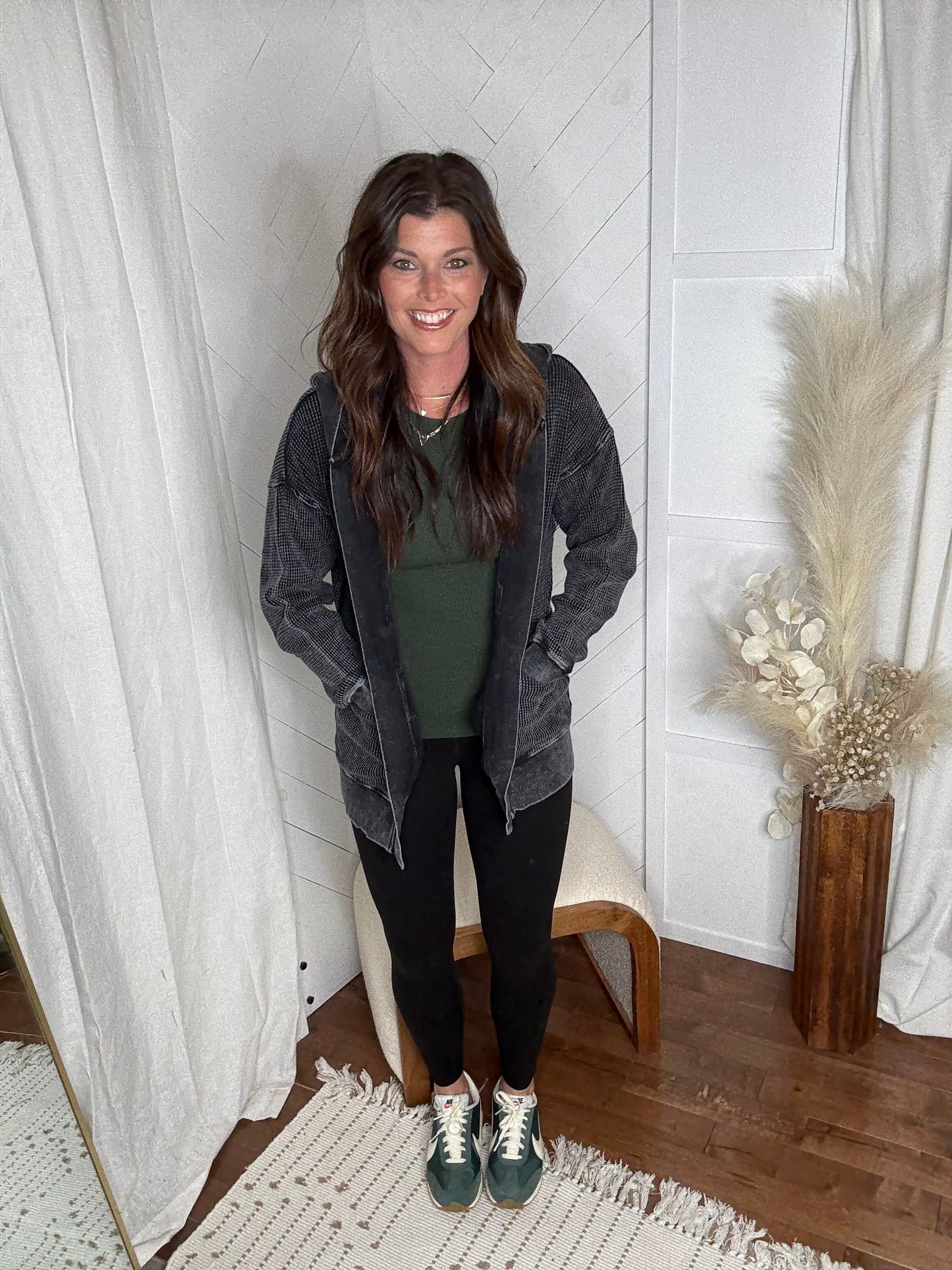Deep Forest: Essential Long-Sleeved Ribbed Top