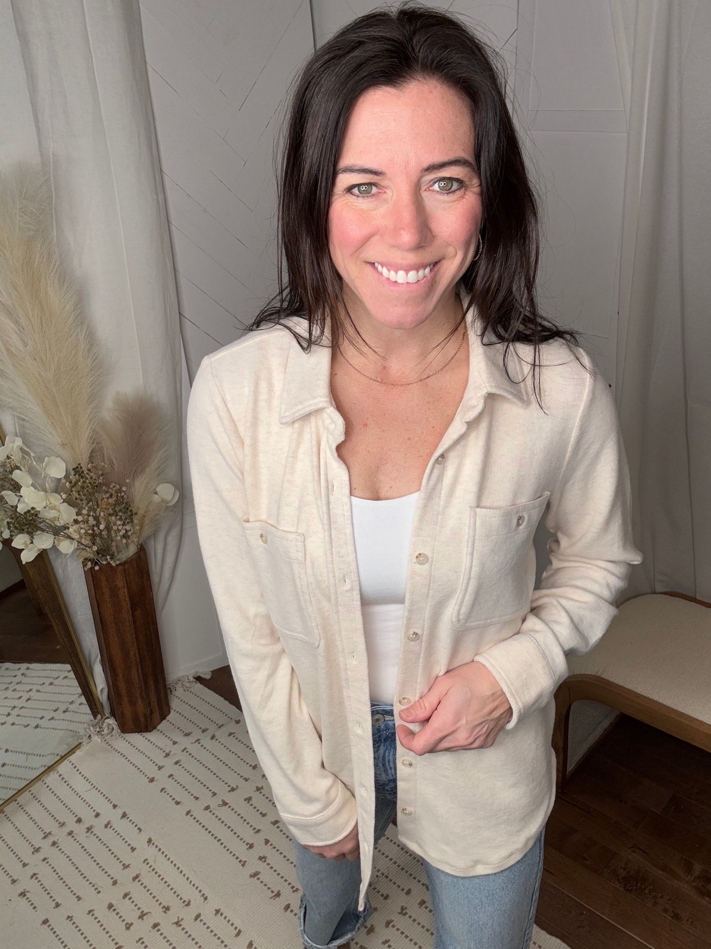 Lexi Button Down: Dusty Pink