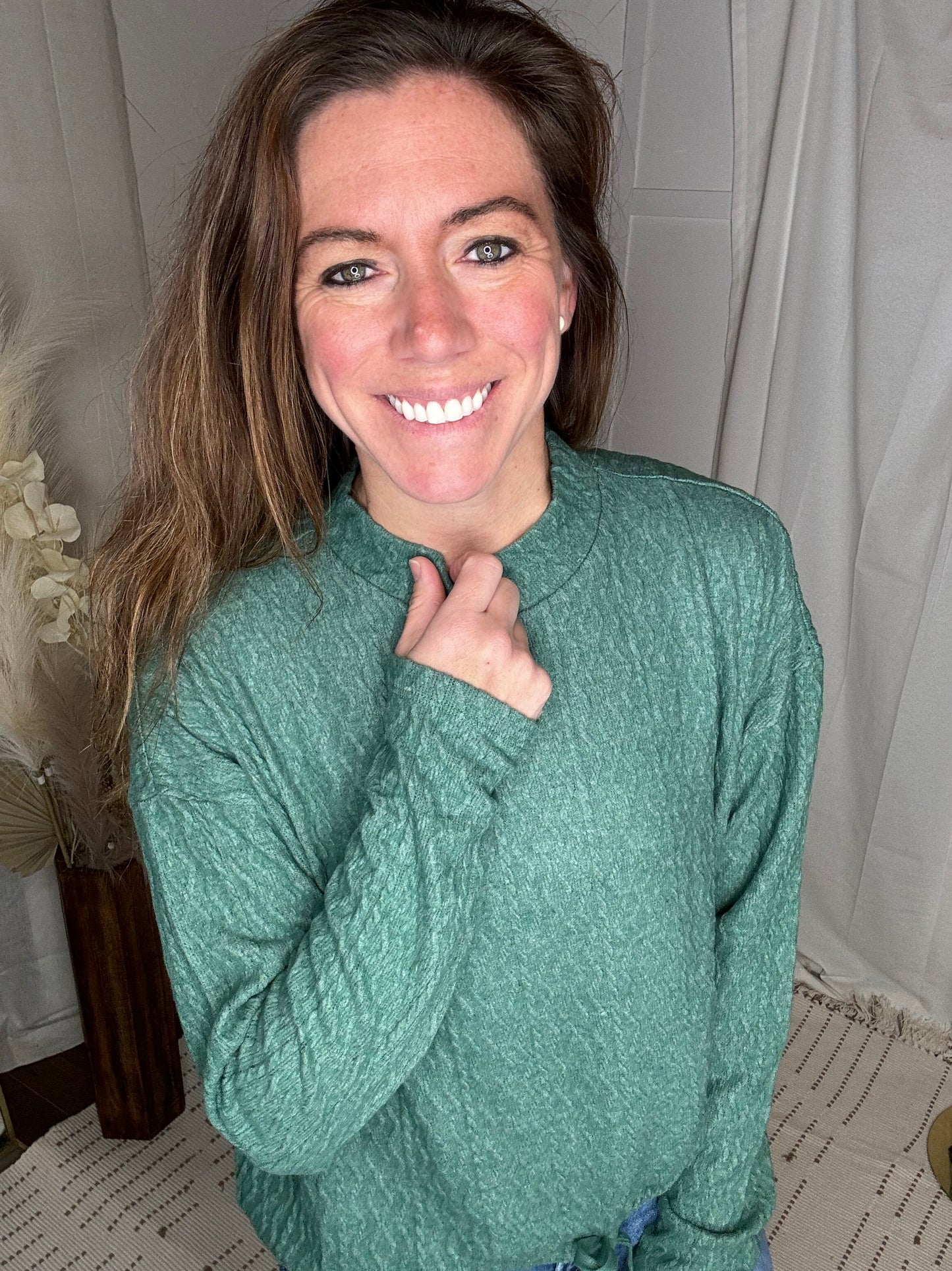 Forest Textured Long Sleeve Top