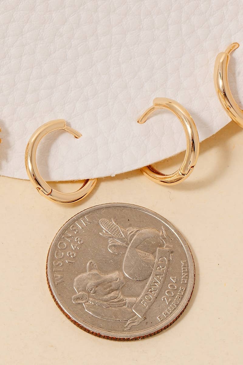 Three Pair Pearl Charm + Rhinestones Mixed Hoop Earrings