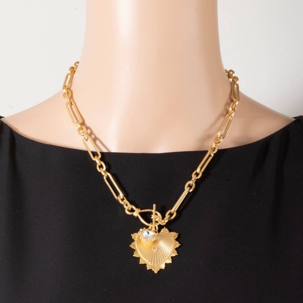 Double Heart Pendant Necklace