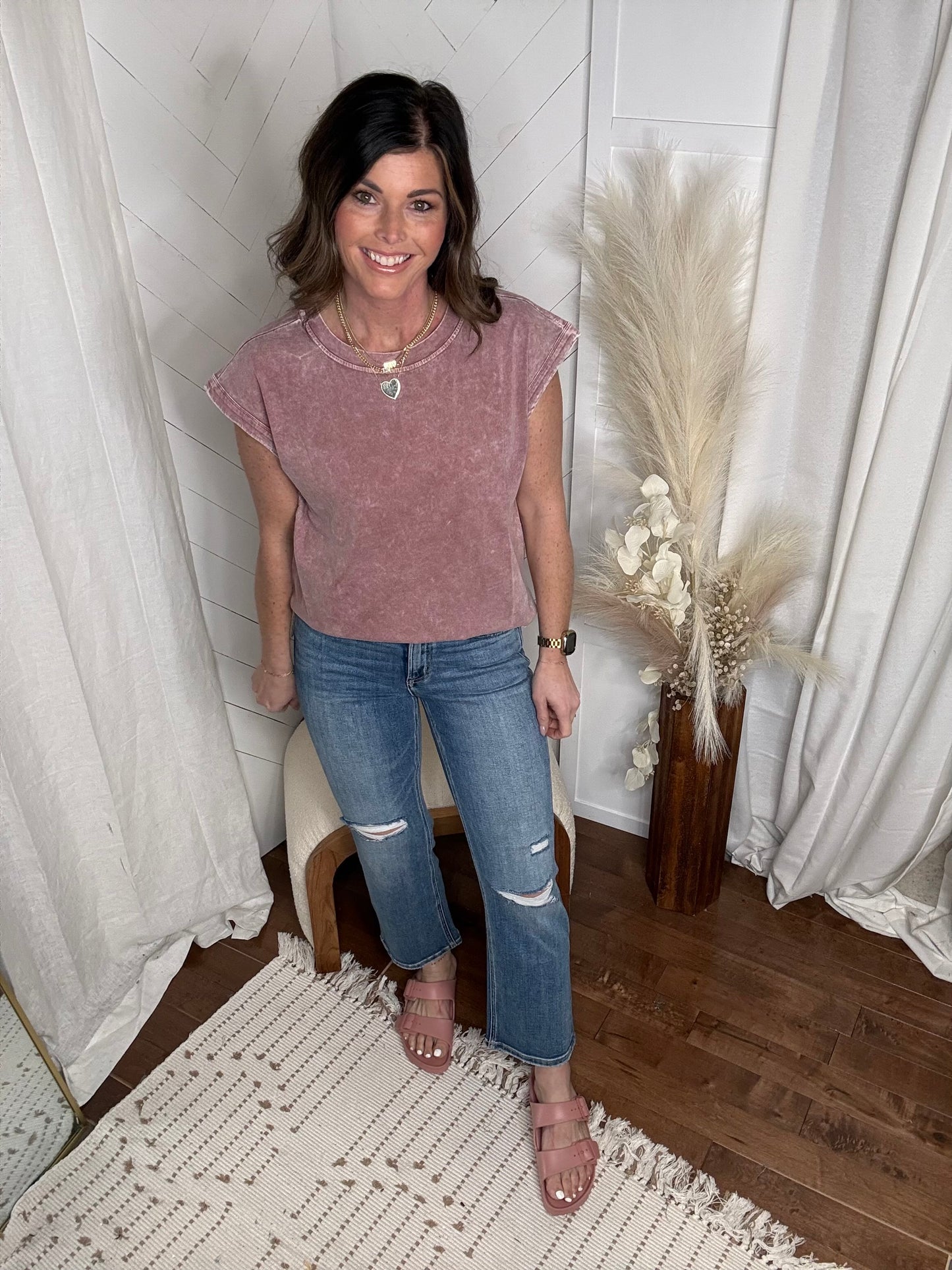 Mauve Mineral Washed Tee