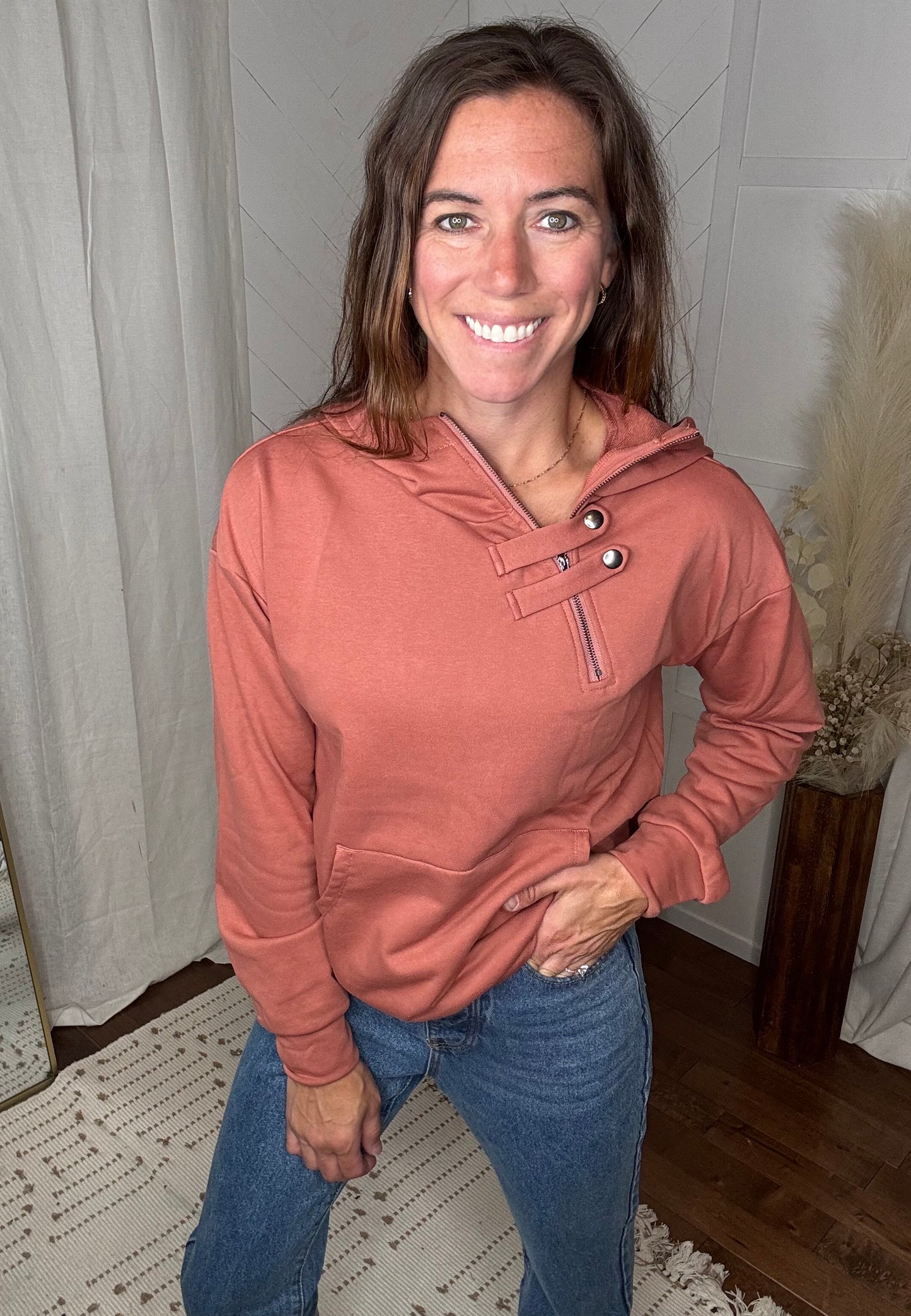 Mauve Peak Zip Hoodie