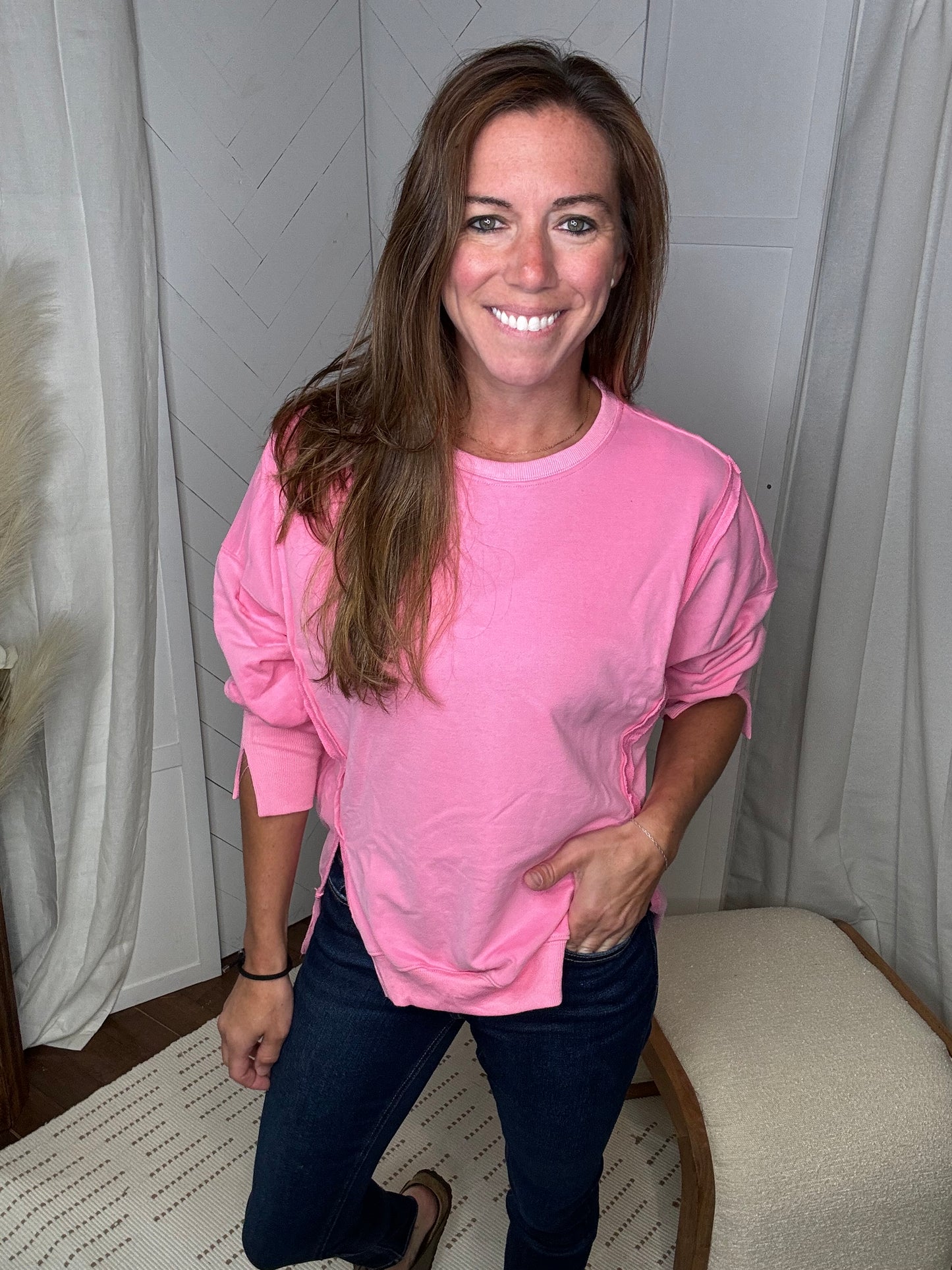 Vibing in Pink Sweatshirt