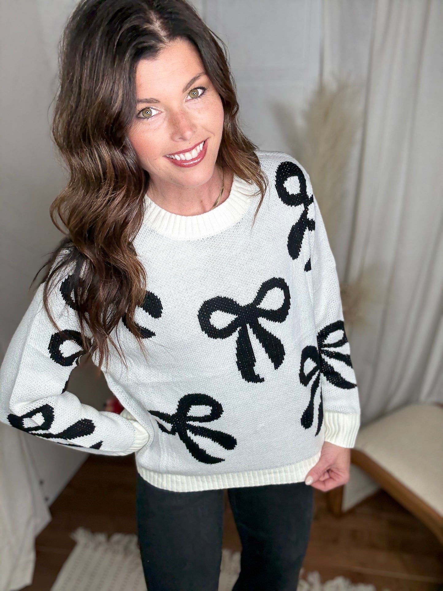 Cream Bow Sweater