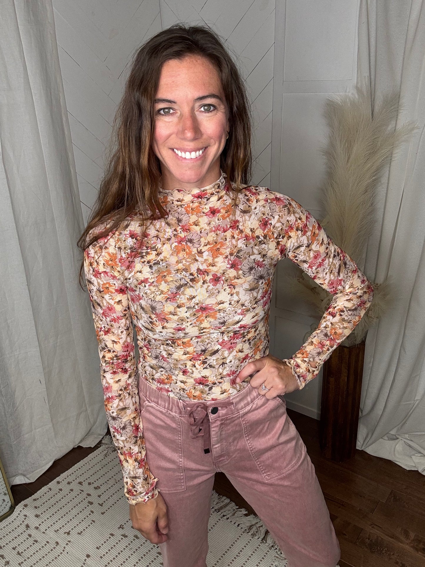 Fall Floral Breeze Lace Top