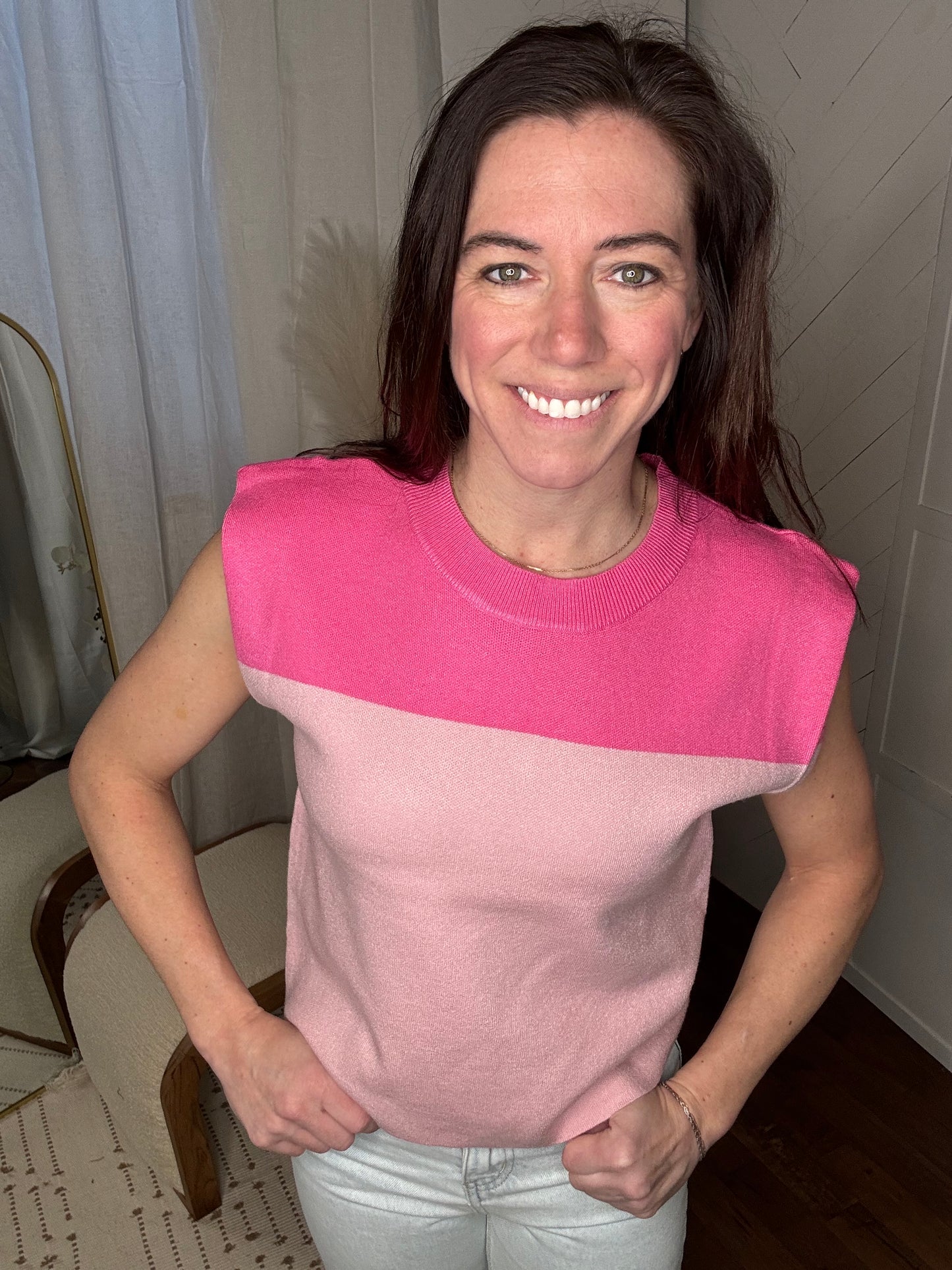 Muscle Crewneck Sweater: Pink