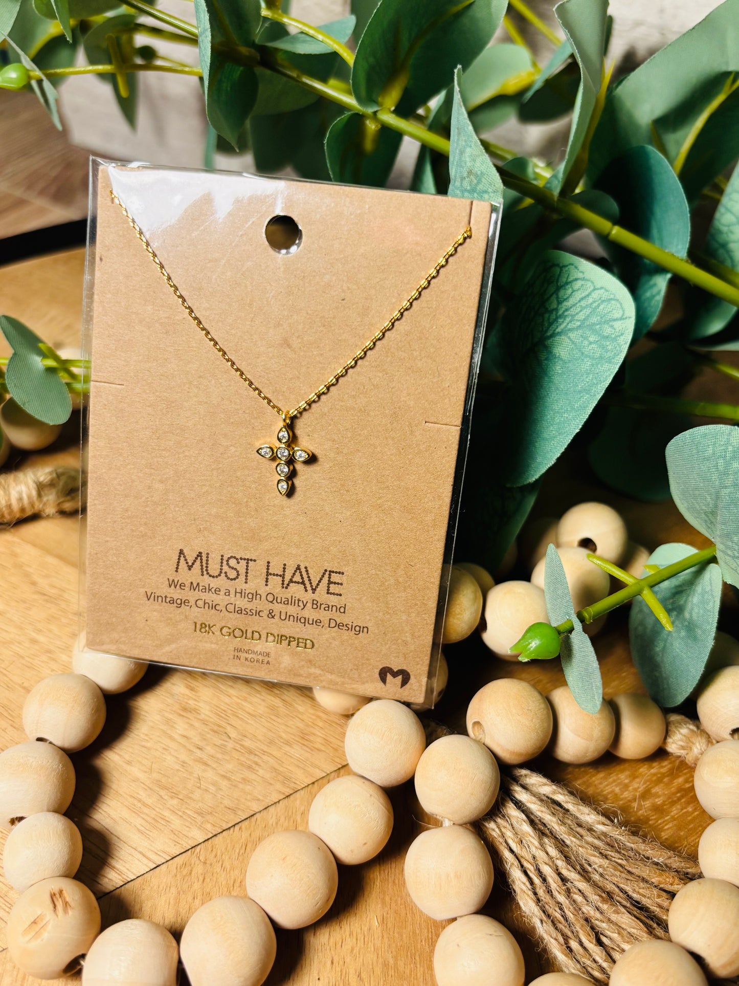 Rhinestone Cross Pendant Necklace