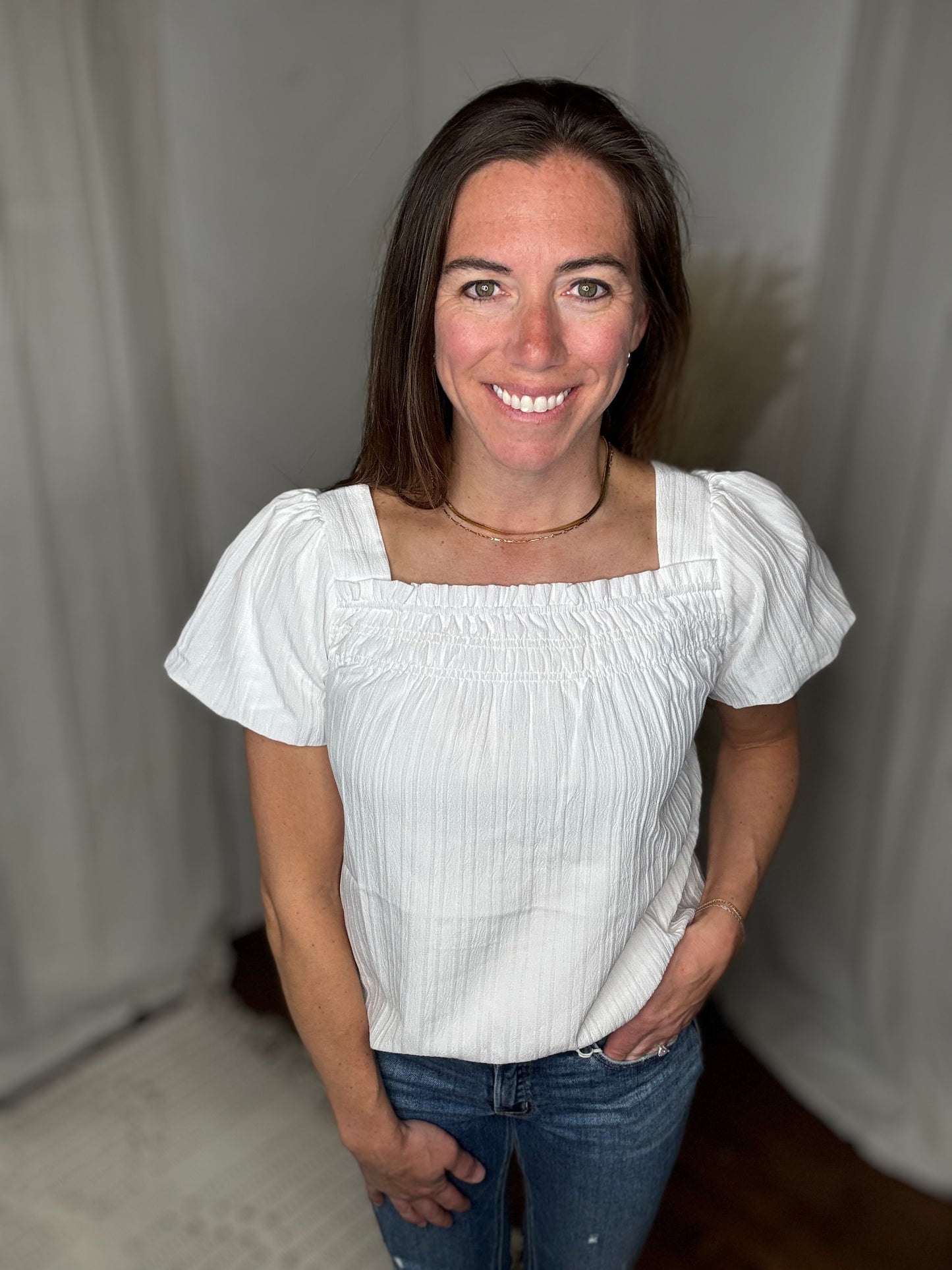 White Grace Puff Sleeve Top