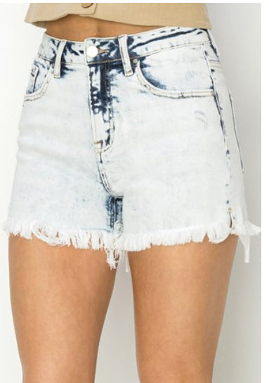 Risen42: High Rise Side Slit Shorts