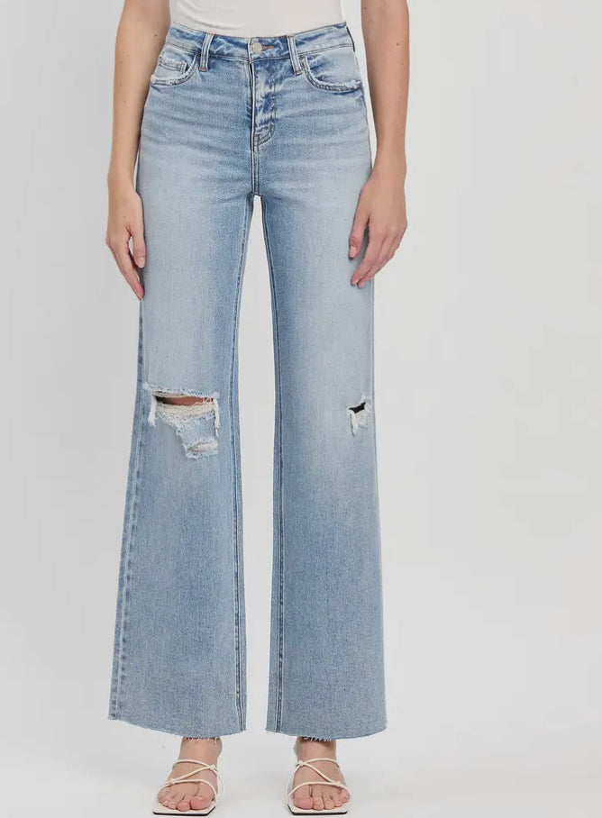 Vervet97: High Rise Clean Cut Wide Leg Jeans