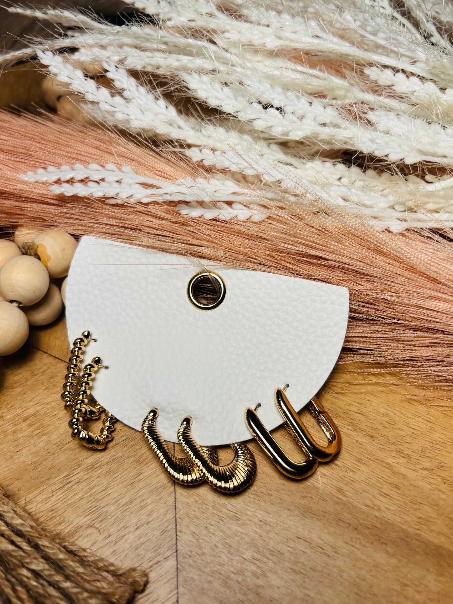 Gold Rectangular Hoop Earrings: Set of 3