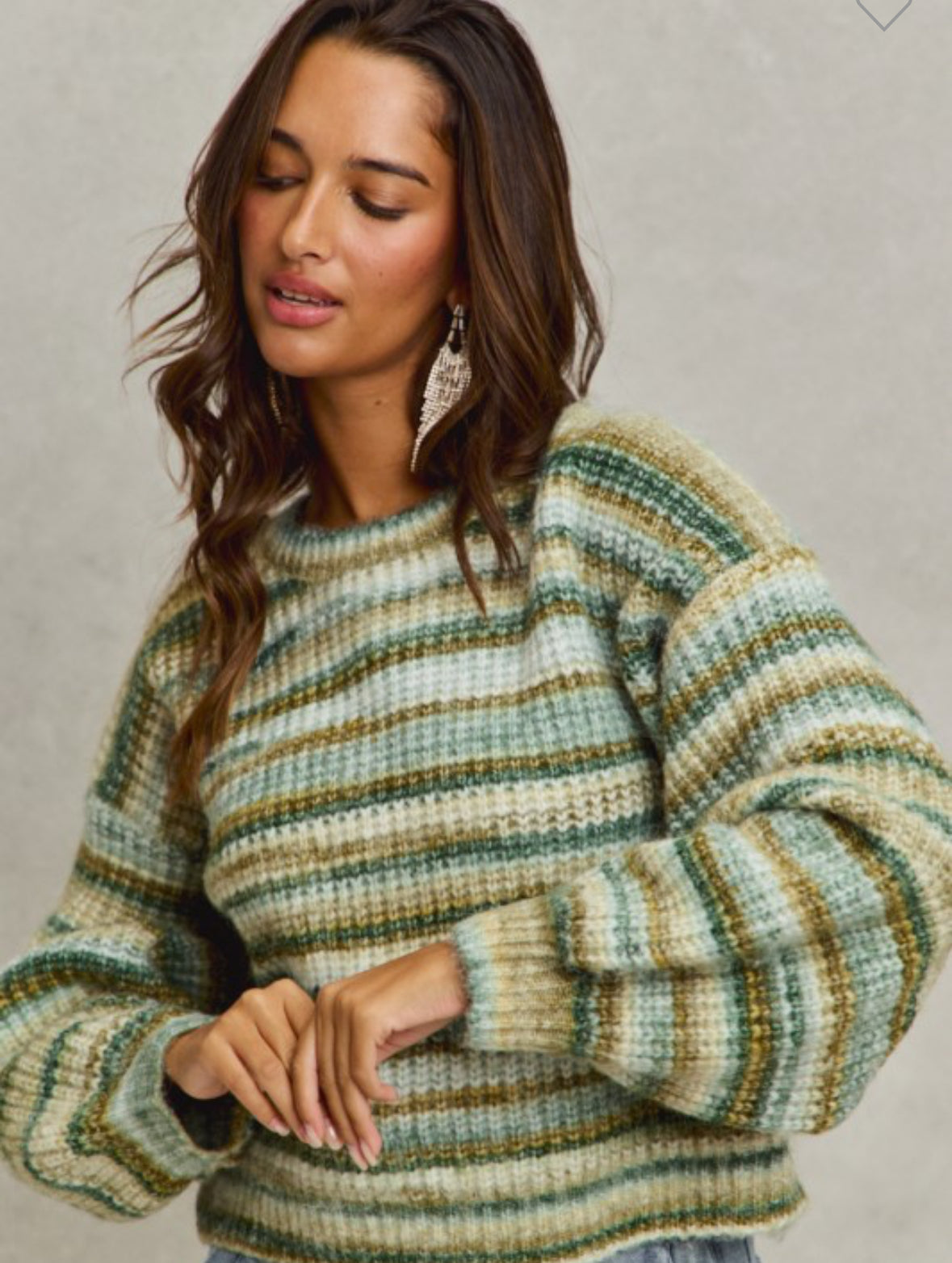 Olive Grove Striped Sweater