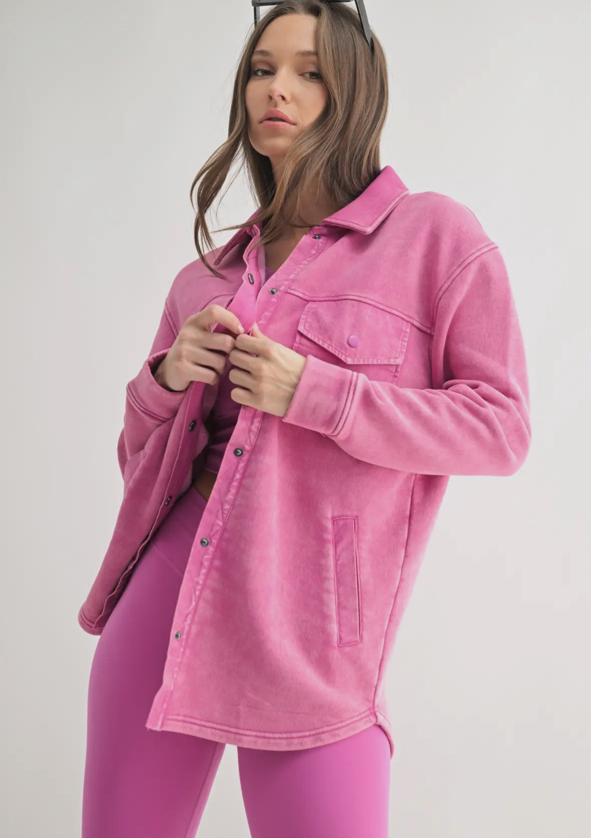 Cozy Snap Jacket: Orchid