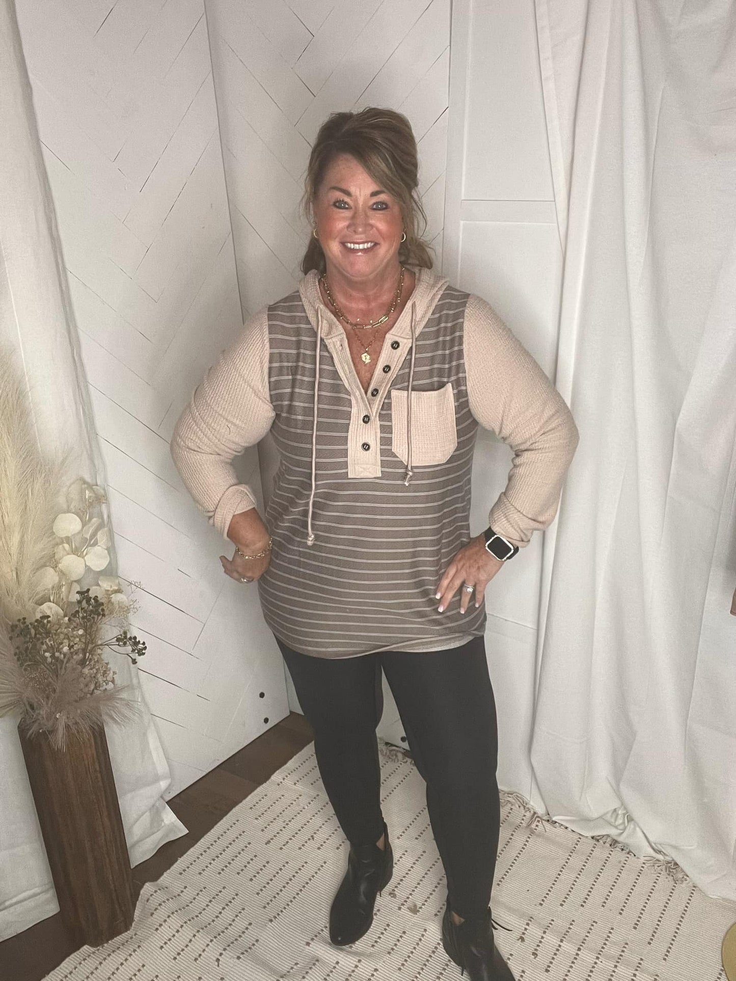 Autumn Colorblock Henley Top