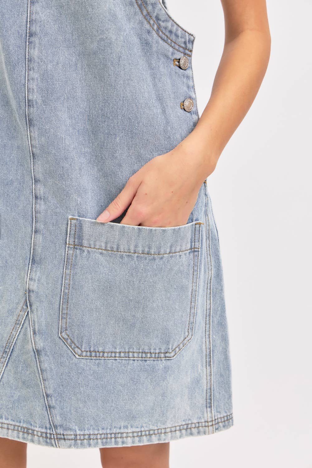 Denim Overalls Mini Dress