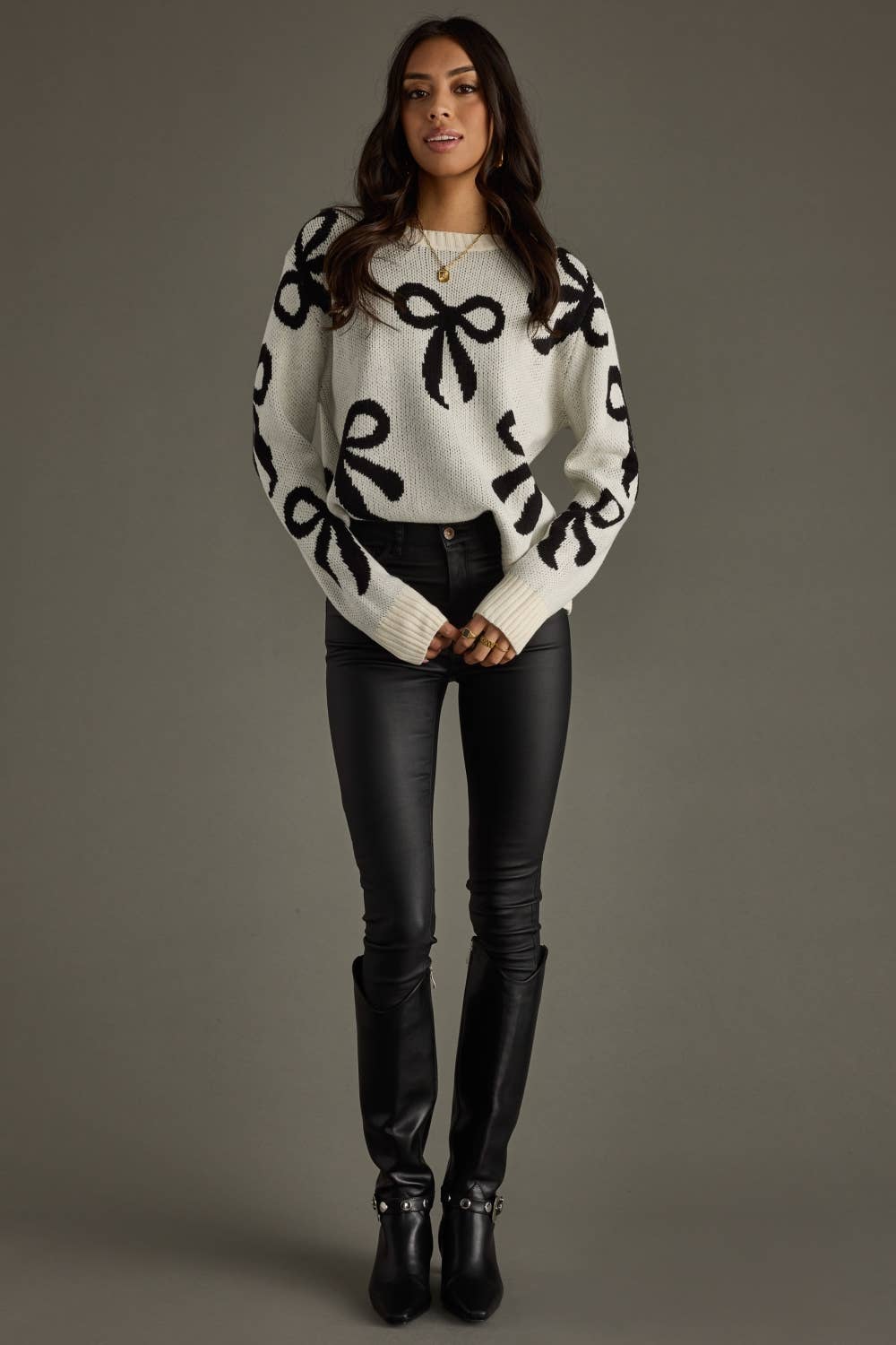 Cream Bow Sweater
