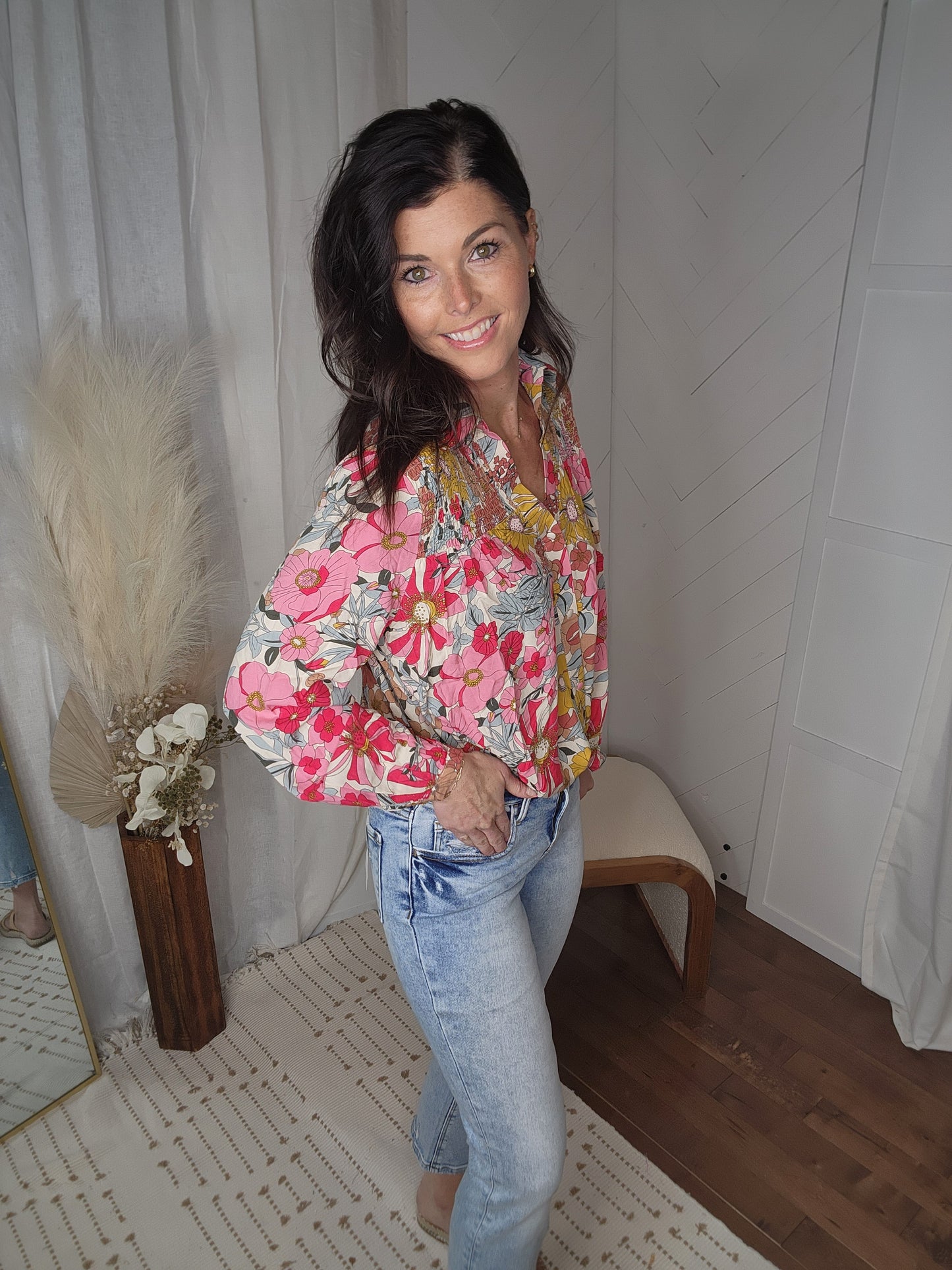 Floral Printed Button Down Shirt
