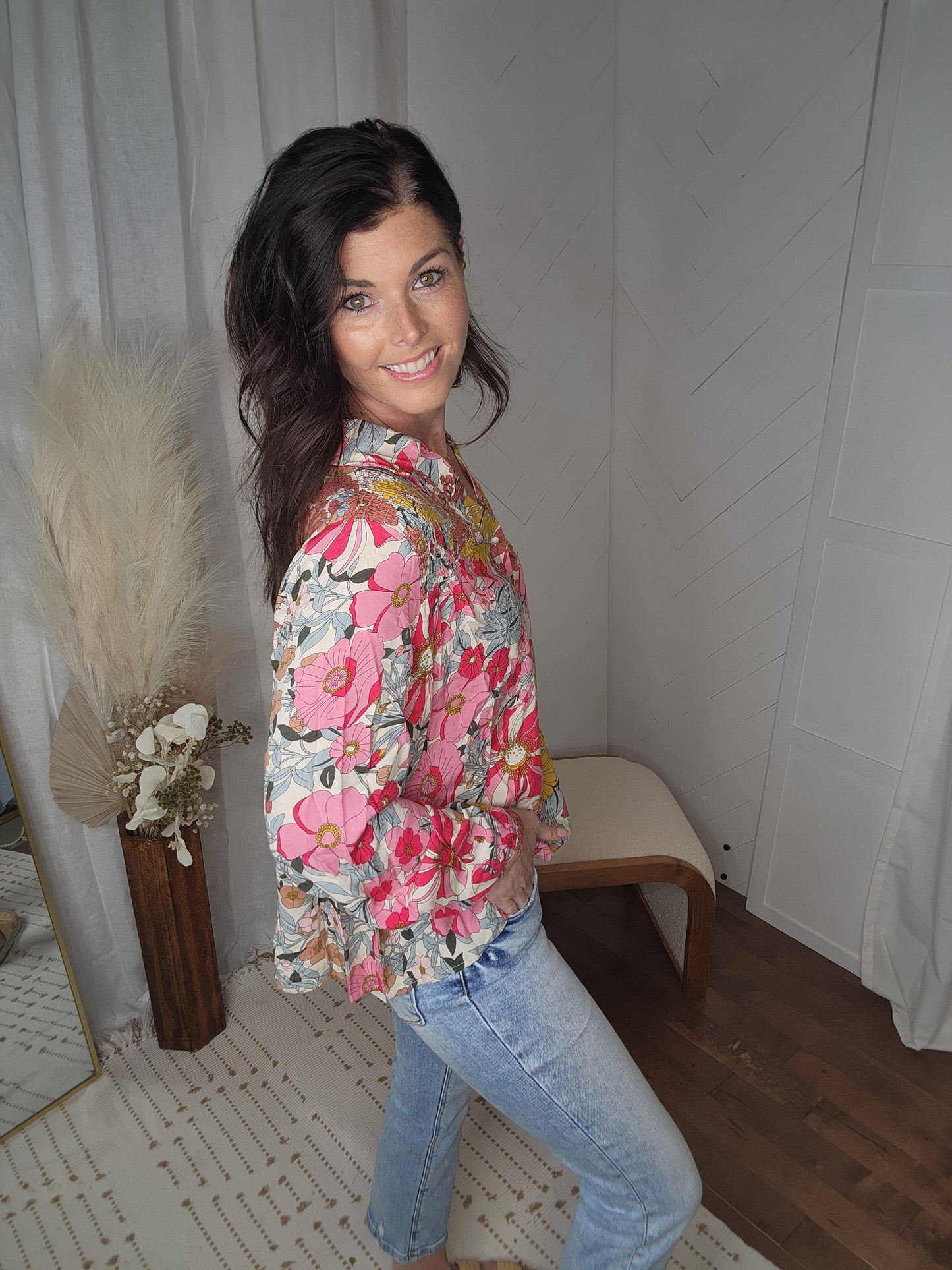 Floral Printed Button Down Shirt