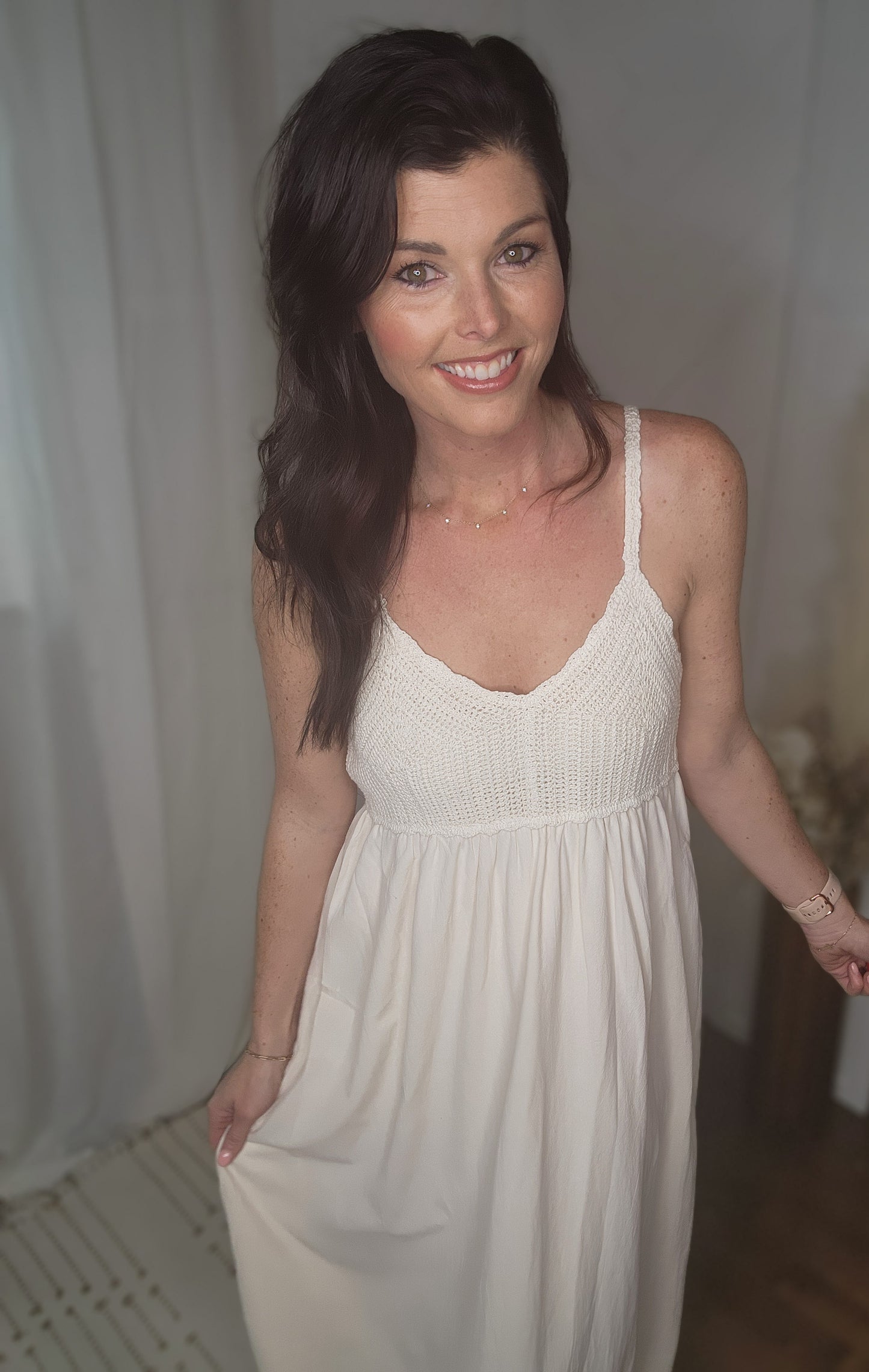 Oatmeal Crochet Summer Dress