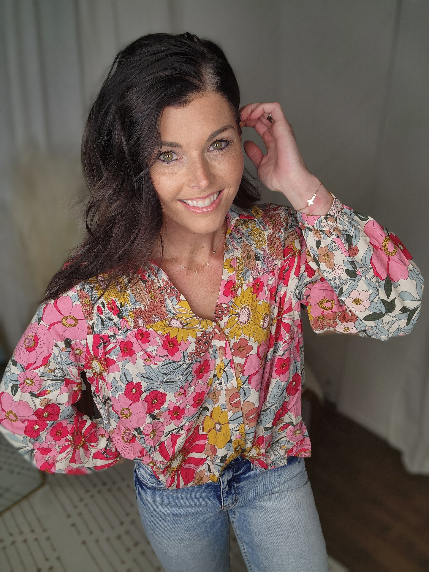 Floral Printed Button Down Shirt