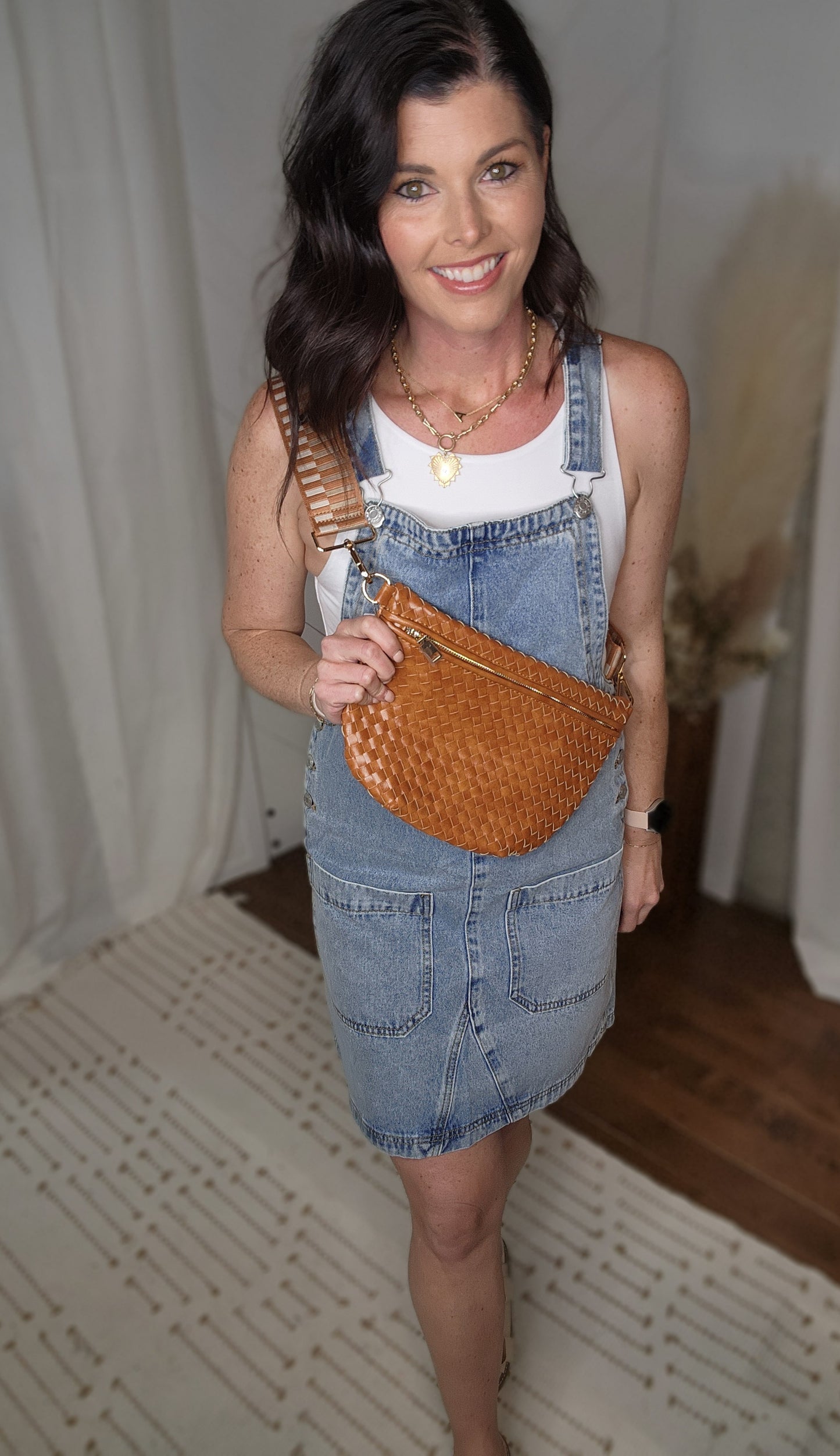 Denim Overalls Mini Dress