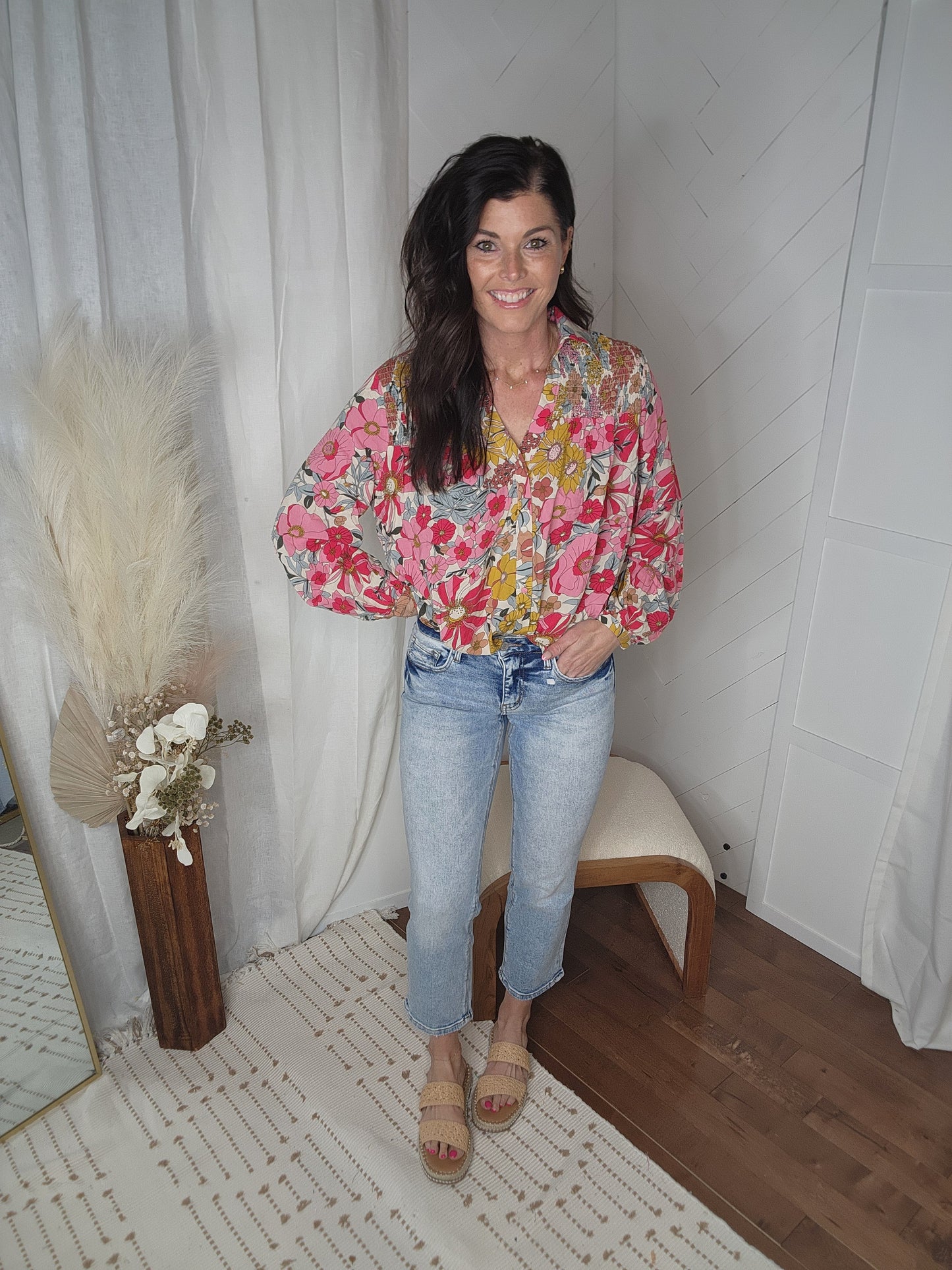 Floral Printed Button Down Shirt