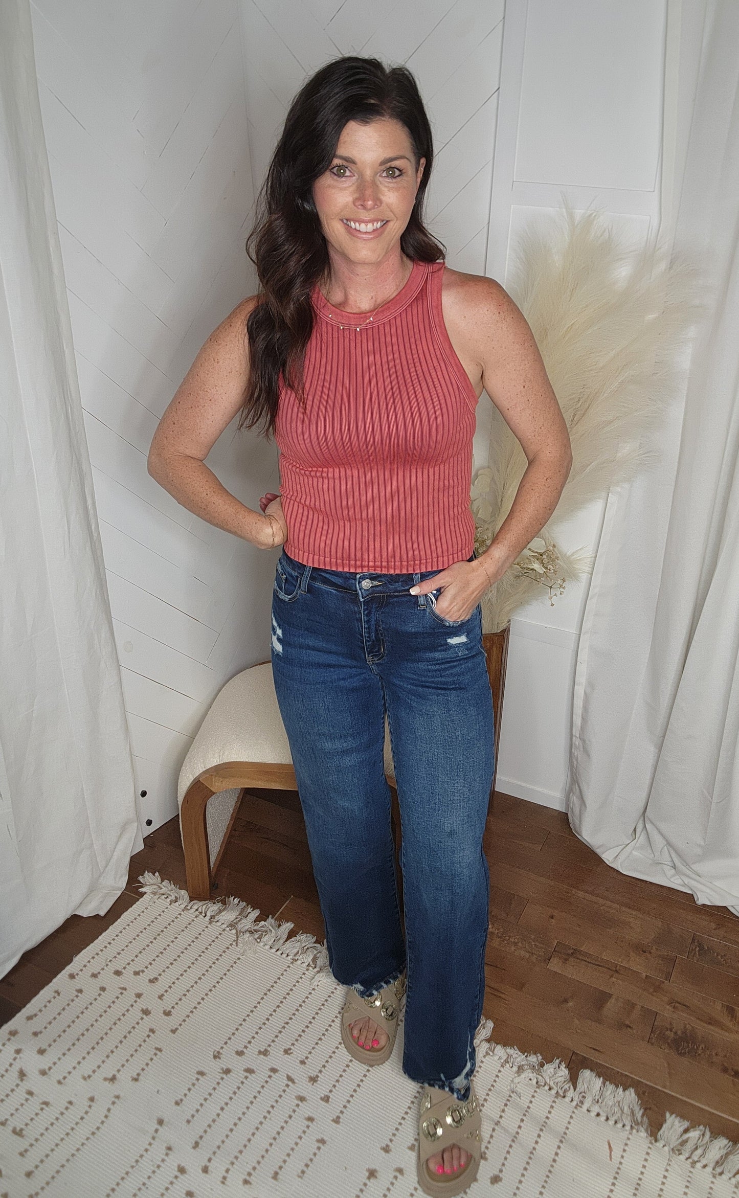 Brick Ribbed Seamless Tank