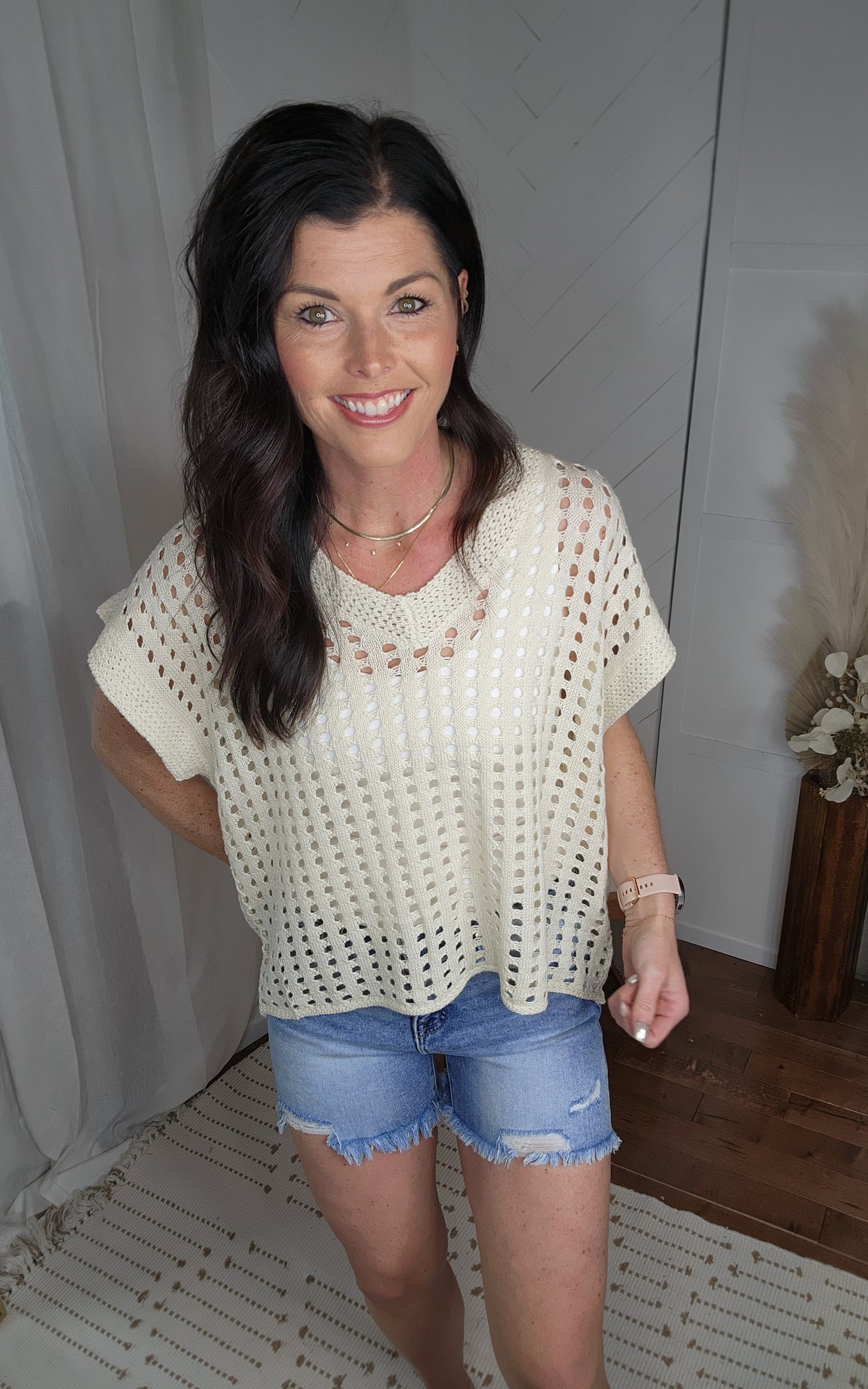 Cream Peak Sweater Top
